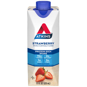 Atkins Protein Shake, Strawberry, Keto Friendly, 15g of Protein, 12 Ct (Ready to Drink) — sports nutrition product, view 3