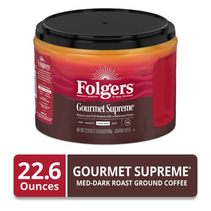 Folgers Gourmet Supreme Ground Coffee, Medium Dark Roast, 22.6 oz Canister — coffee and drinks product, view 2