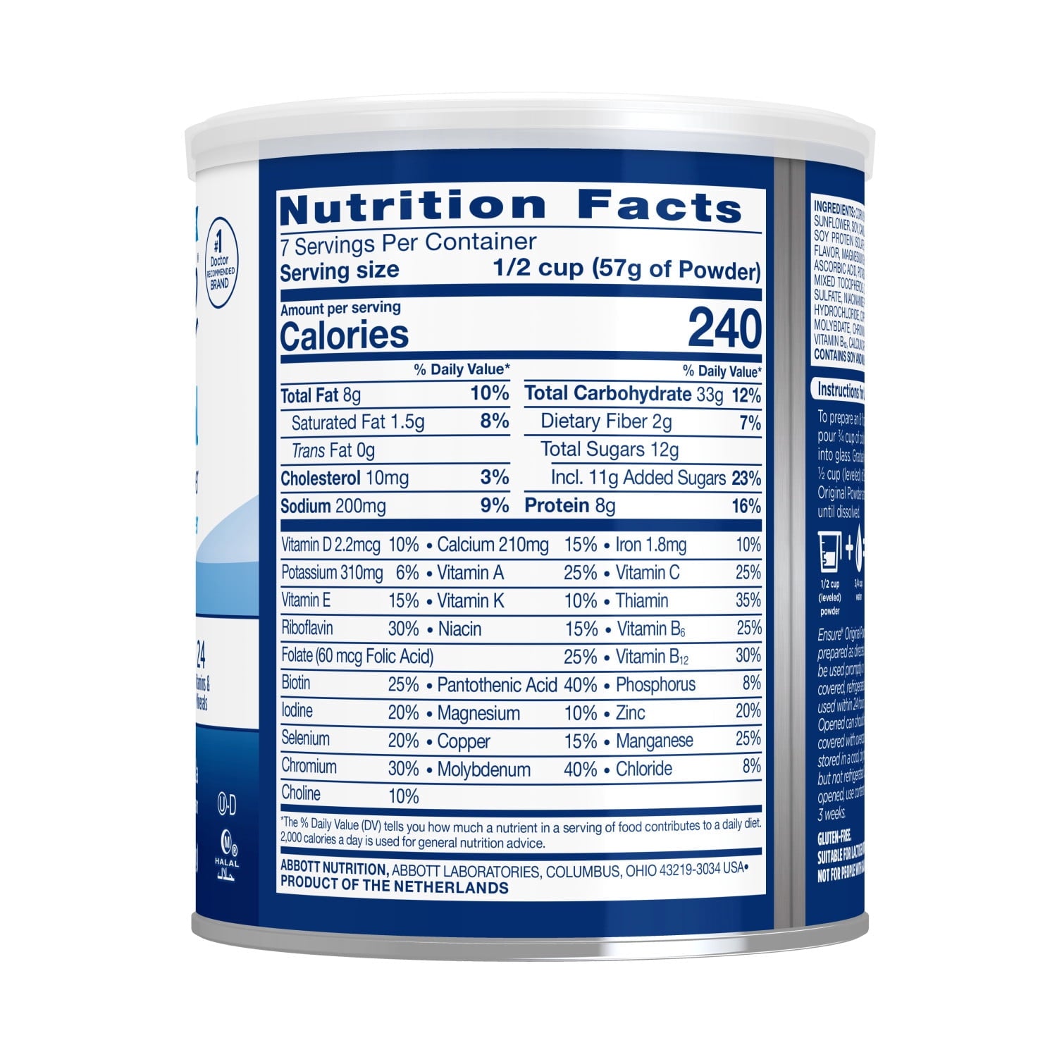 Ensure Original Vanilla Nutrition Powder, Protein Powder, 14.1 oz — sports nutrition product, view 10