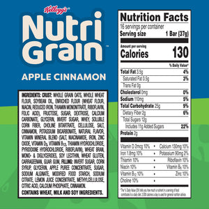 Kellogg's Nutri-Grain Apple Cinnamon Chewy Breakfast Bars, Made with 10g Whole Grains, 20.8 oz — grocery product, view 8