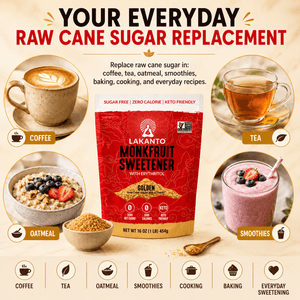 Lakanto Golden Monk Fruit Sweetener - Raw Cane Sugar Substitute, Zero Calorie, Keto Diet Friendly — grocery product, view 9