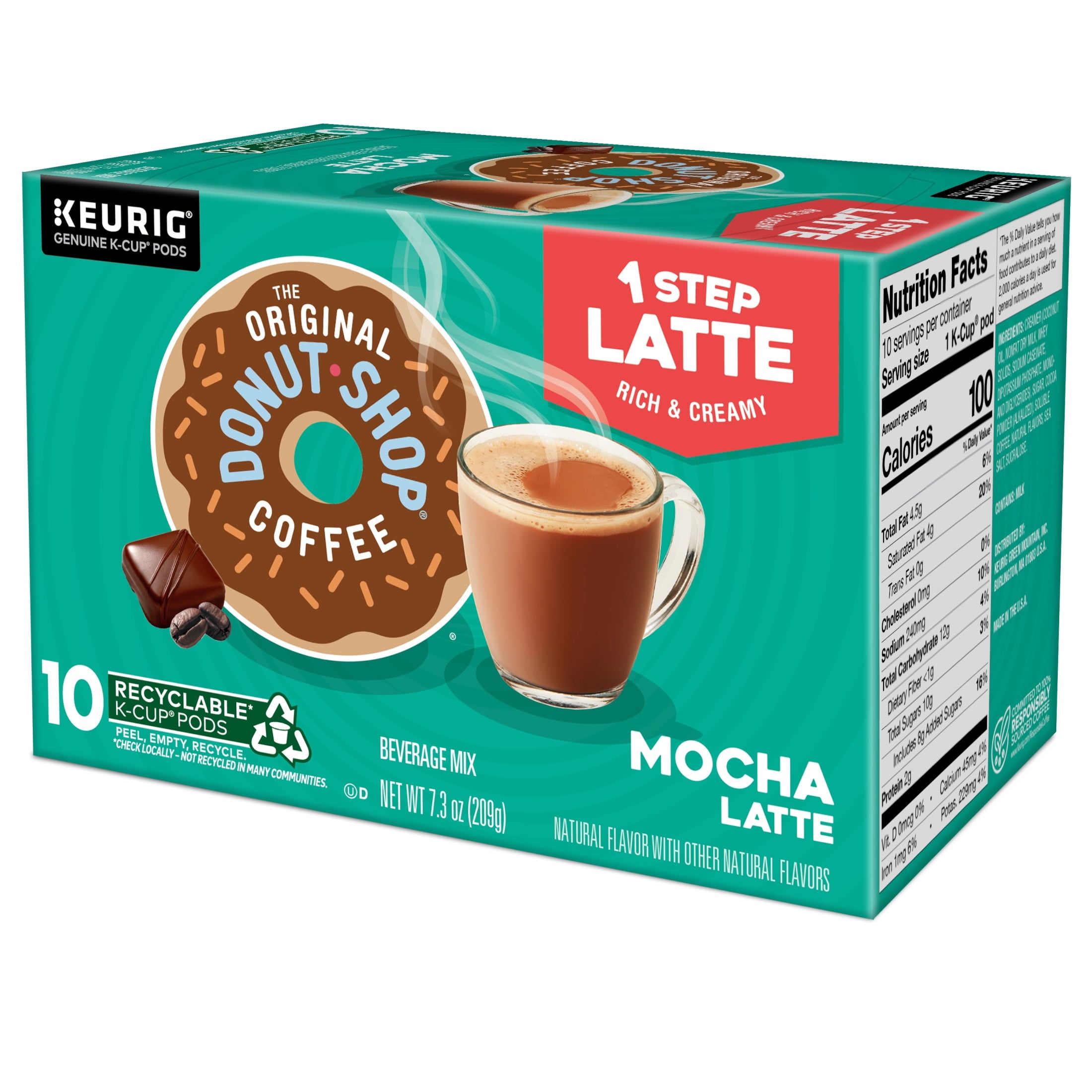 The Original Donut Shop, One Step Mocha Latte Flavored K-Cup Coffee Pods, 10 Count — coffee and drinks product, view 16