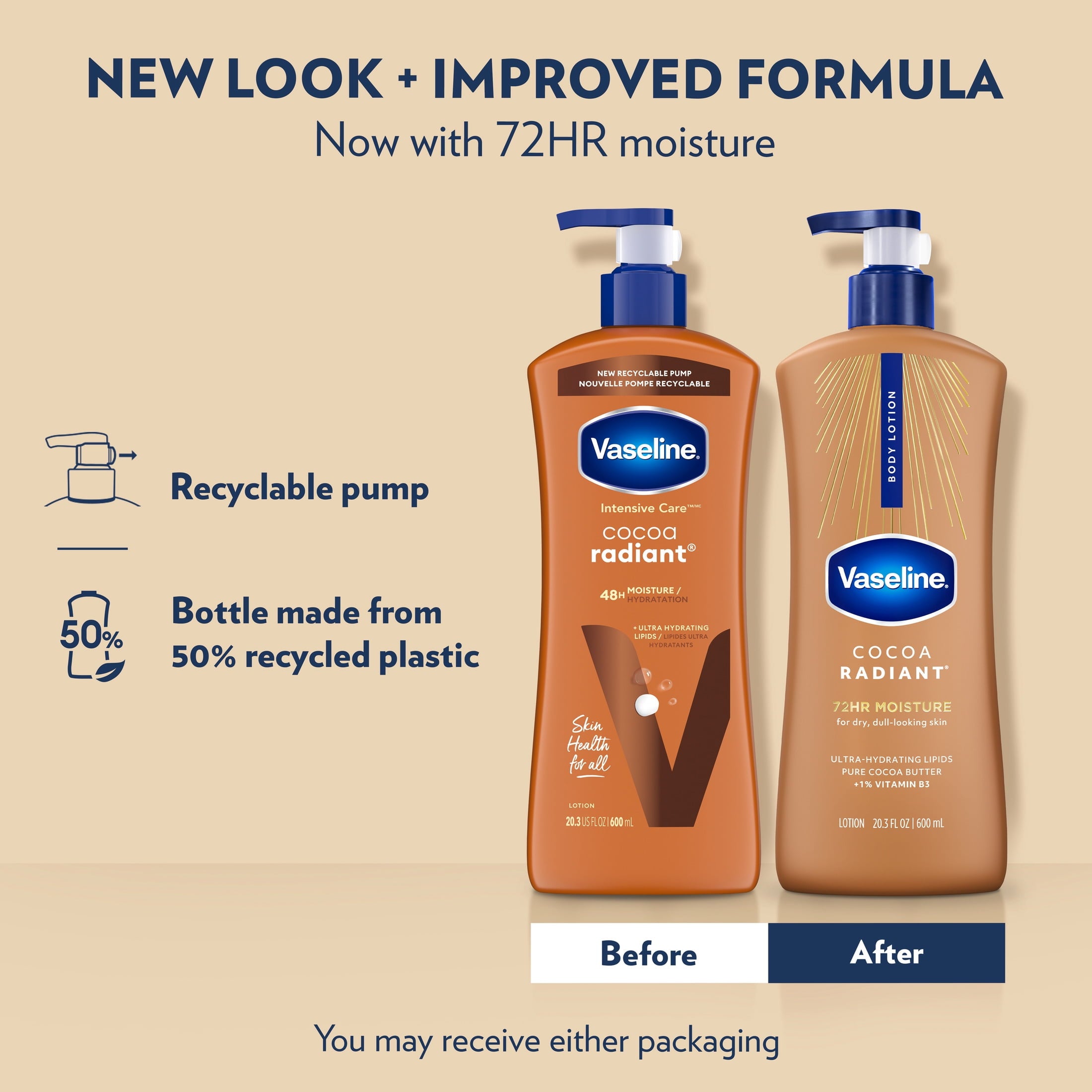 Vaseline Cocoa Radiant Body Lotion Cocoa for Dry Skin Cocoa Radiant Lotion Made — health and personal care product, view 3