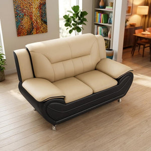 Wakefit 61"W Modern Faux Leather Loveseat,Upholstered 2-Seater Sofa Couch with Stainless Steel Legs - image 6 of 6