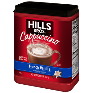 Hills Bros. French Vanilla Cappuccino Instant Coffee Mix, 16 Ounce Canister — coffee and drinks product, view 3