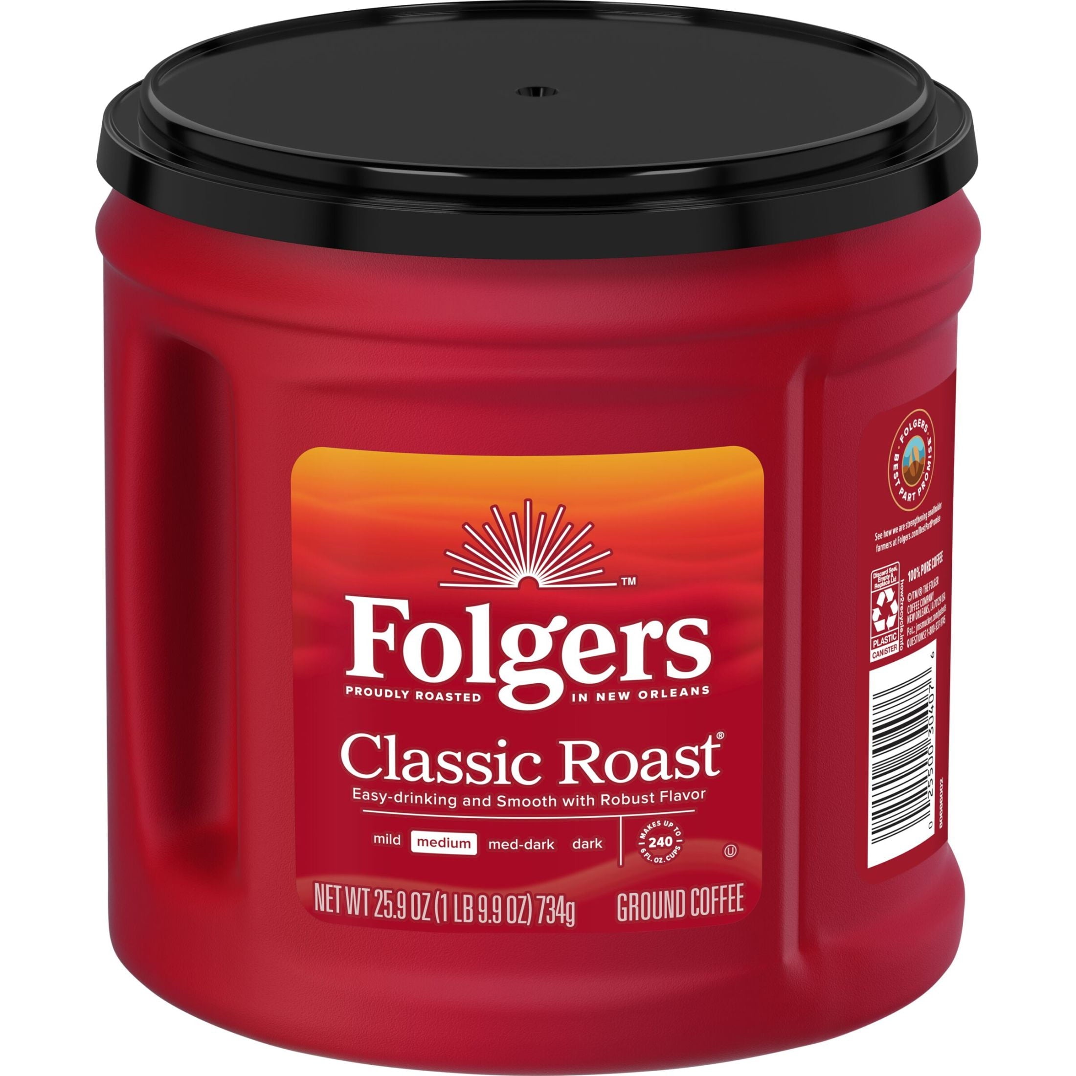 Folgers Classic Roast Ground Coffee, Medium Roast, 25.9 oz Canister — coffee and drinks product, view 5