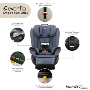 Evenflo Revolve360 Extend All-in-One Rotating Car Seat with Green & Gentle Fabric (Agate) - image 4 of 6