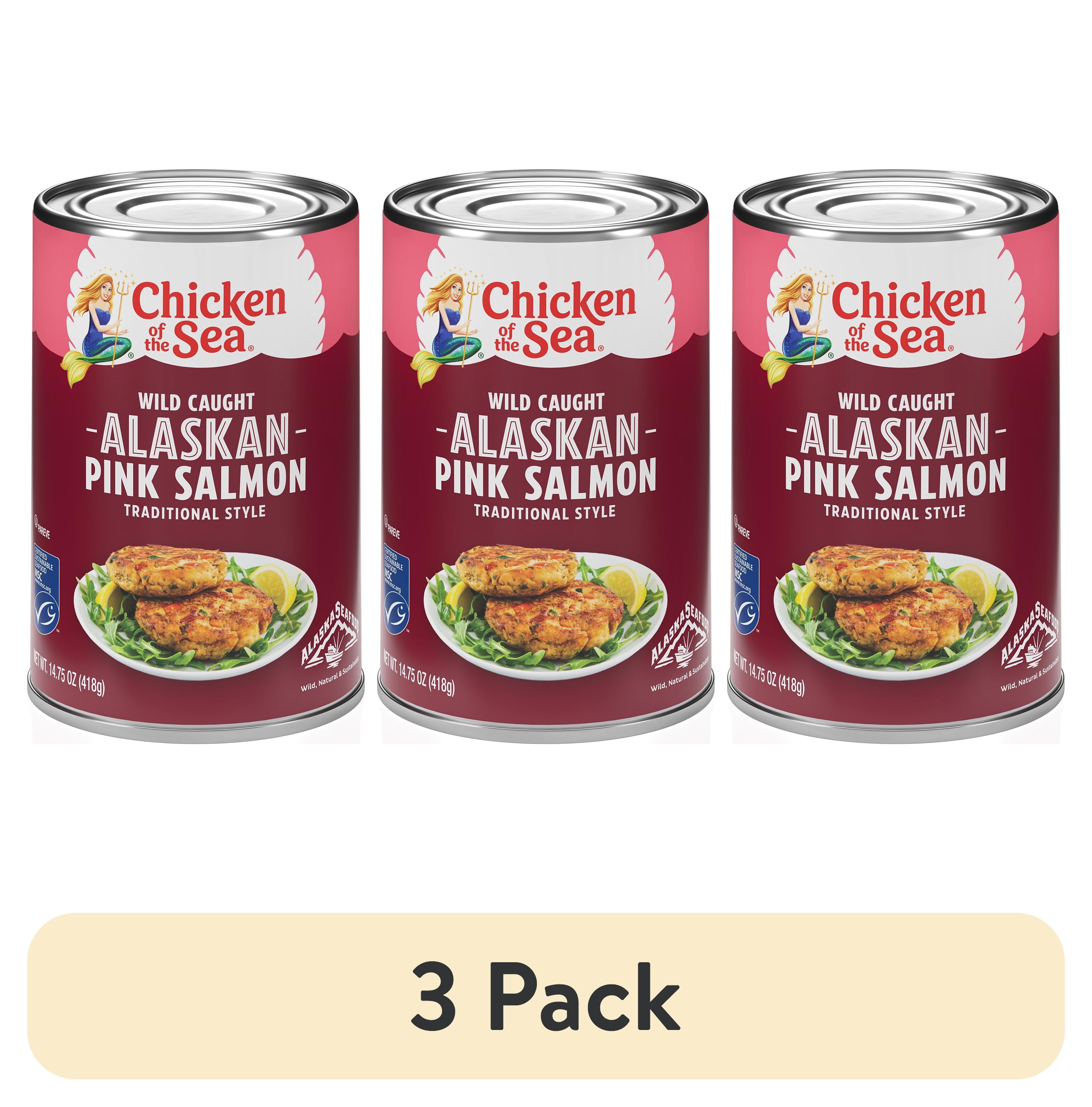 (3 pack) Chicken of the Sea Wild Caught Alaskan Pink Salmon, Traditional Style 14.75 oz — grocery product