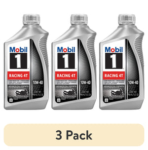 (3 pack) Mobil 1 Racing 4T Full Synthetic Motorcycle Oil 10W-40, 1 Quart — automotive product
