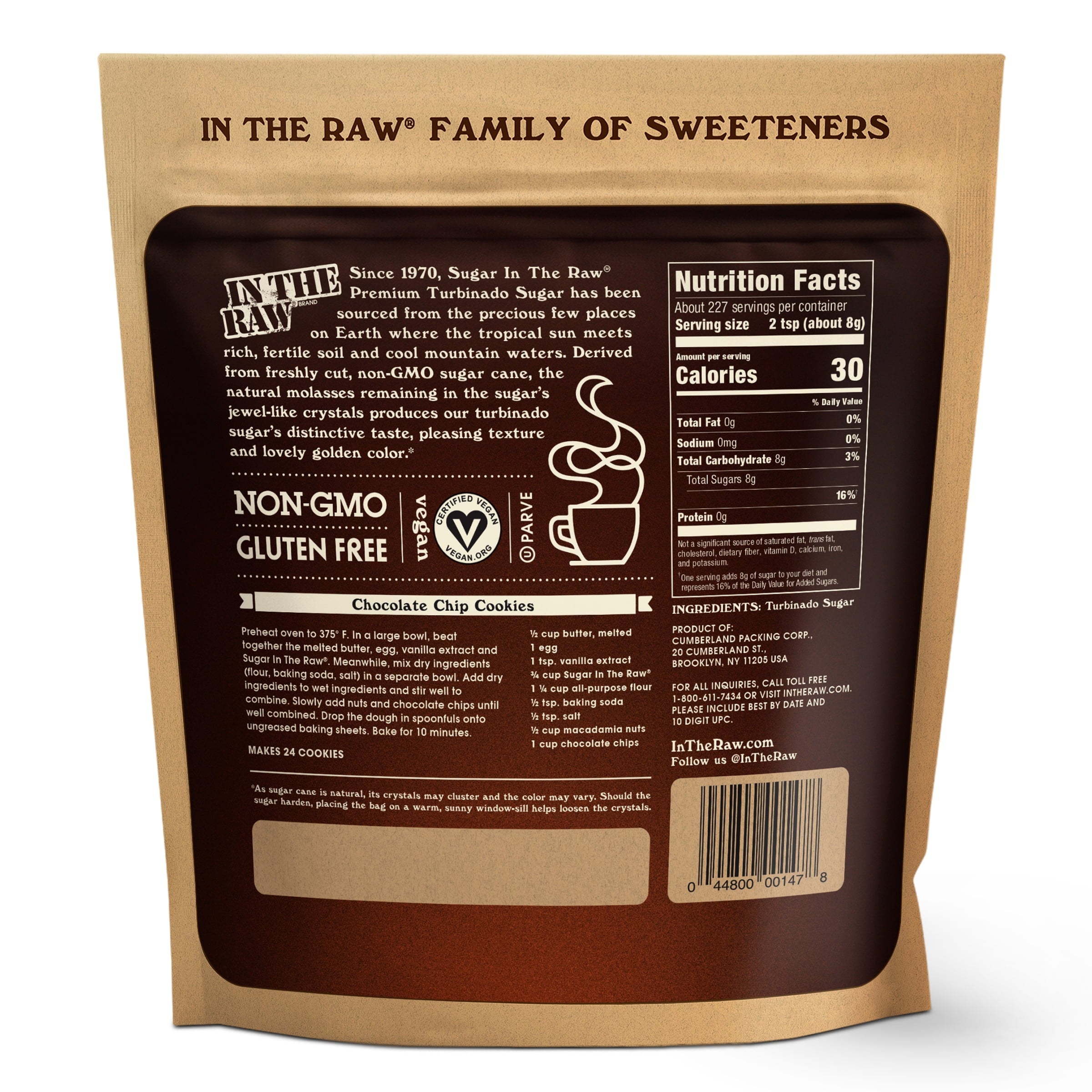 Sugar in The Raw Turbinado Cane Sugar for Baking, Coffee, and Cooking, 64 oz, Bag — coffee and drinks product, view 2