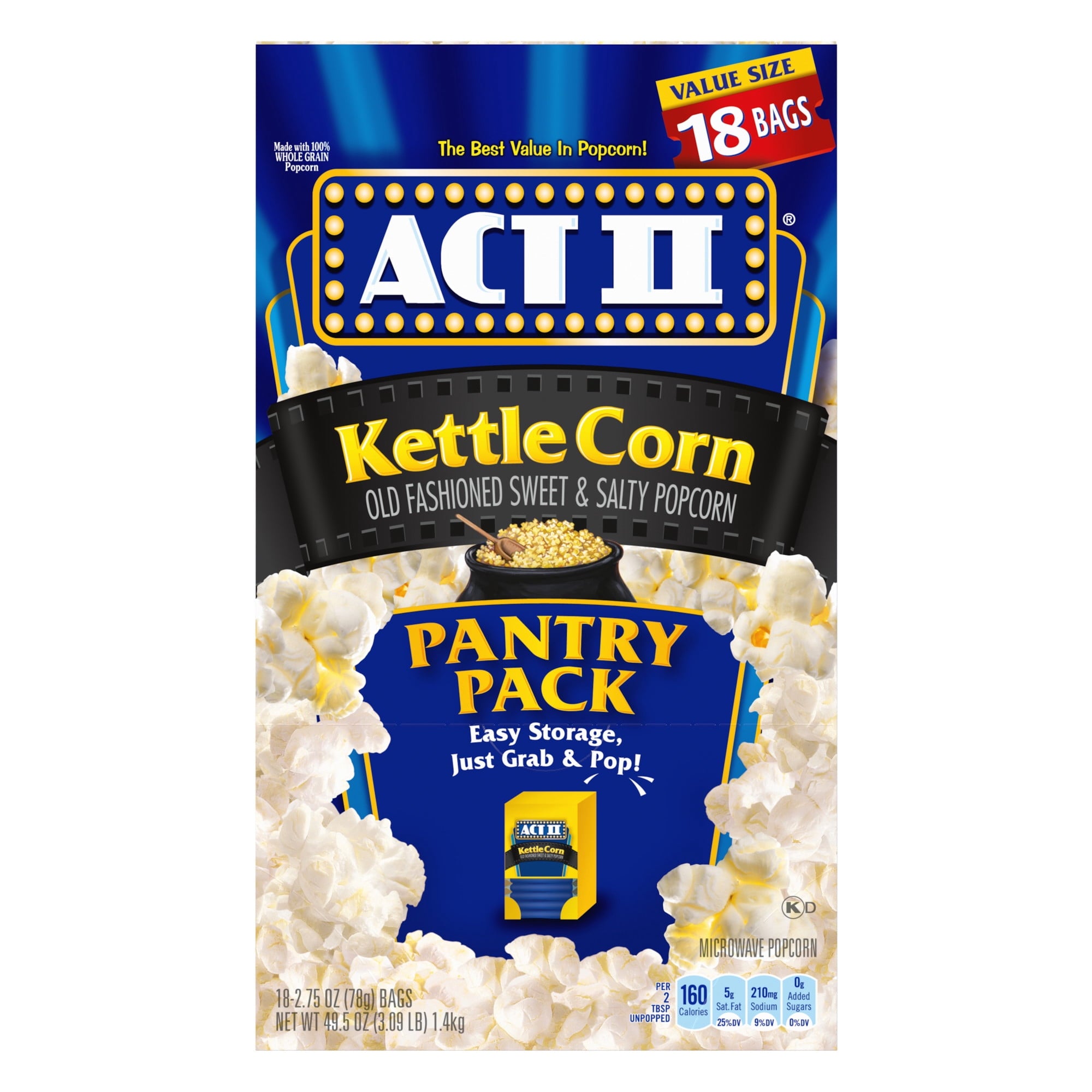 Act II Kettle Corn Microwave Popcorn, 2.75 oz., 18-Count Bags — grocery product, view 8