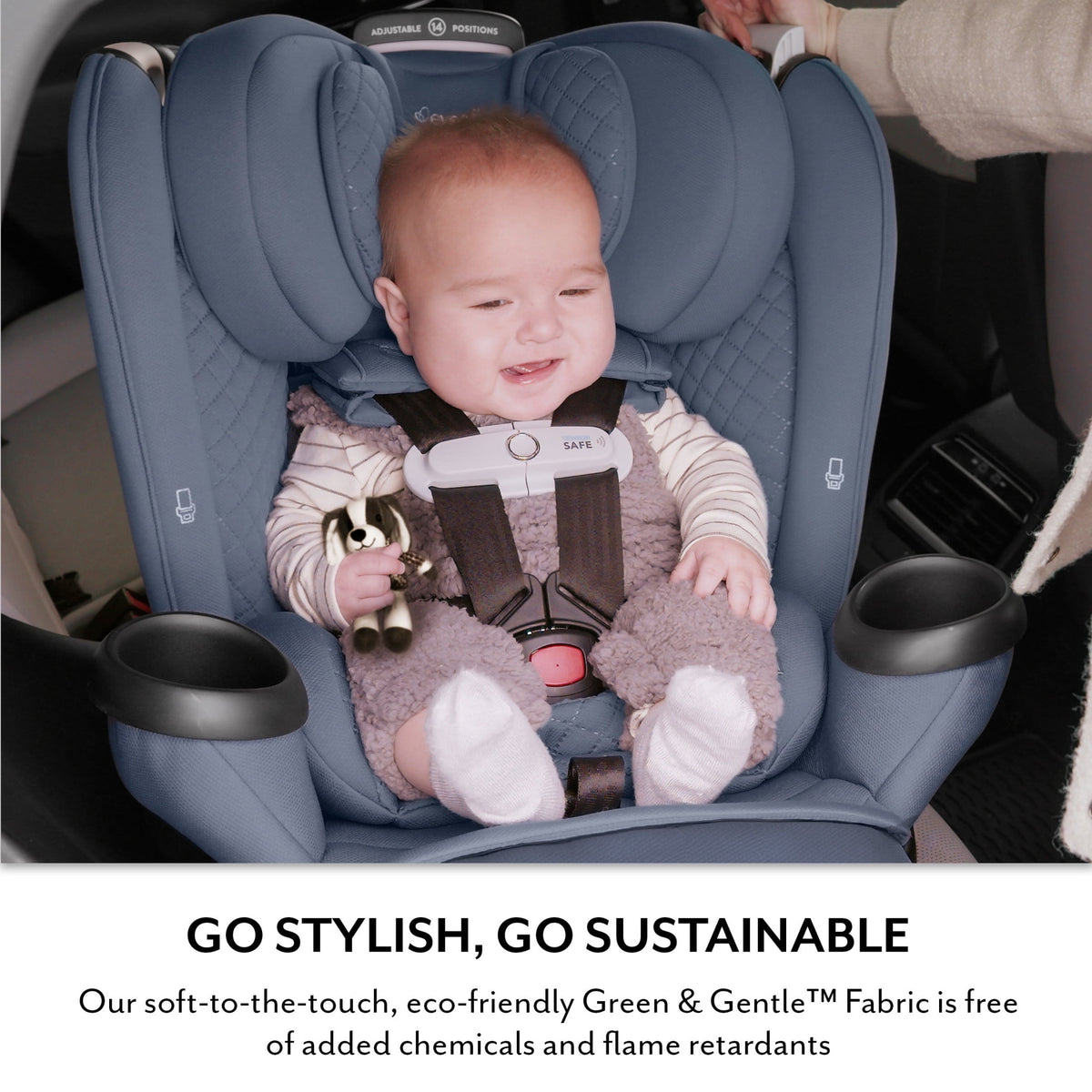Evenflo Revolve360 Extend All-in-One Rotating Car Seat with Green & Gentle Fabric (Agate) - image 6 of 6