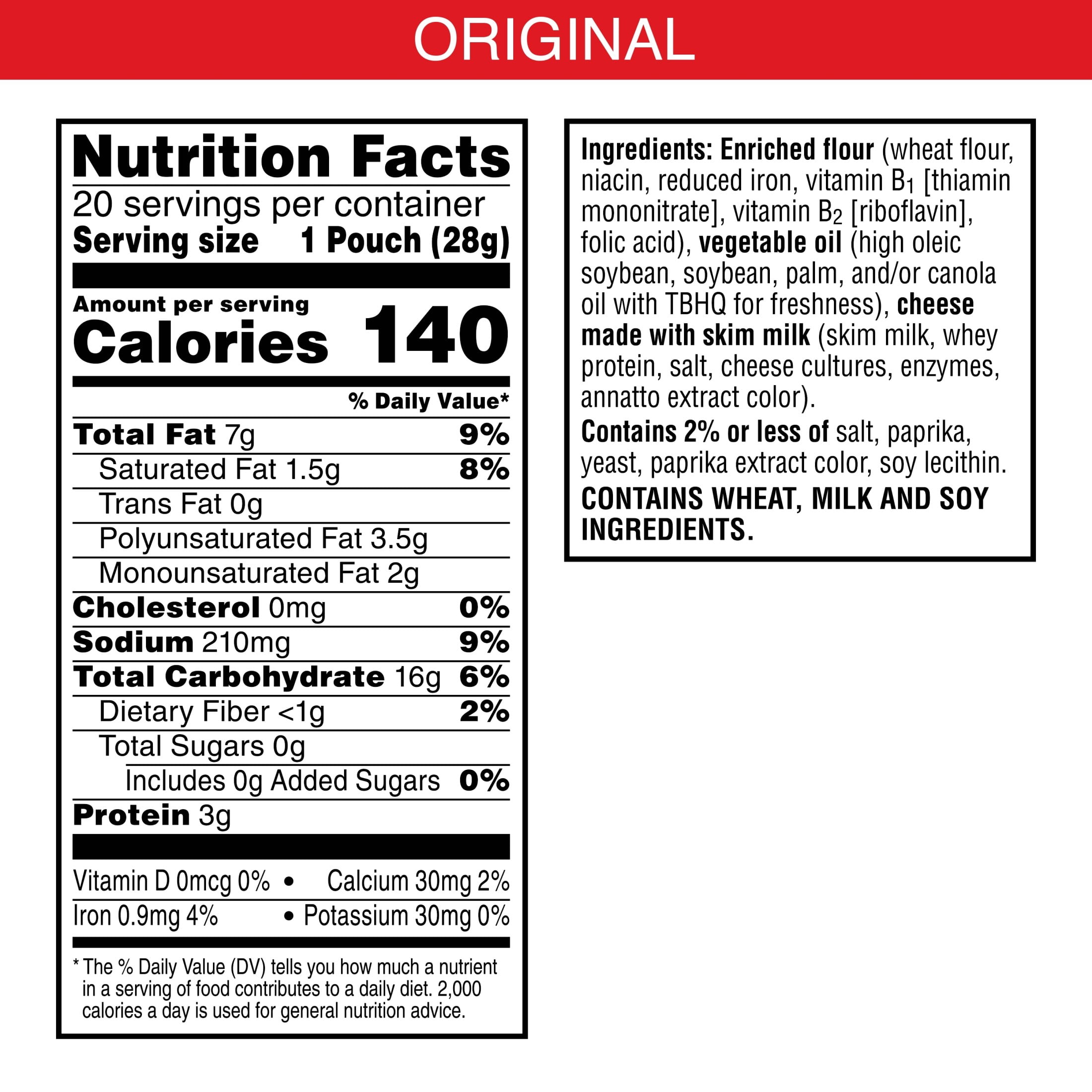 Cheez-It Cheese Crackers, Baked Snack Crackers, Lunch Snacks, Original, 20oz Box (20 Packs) — grocery product, view 9