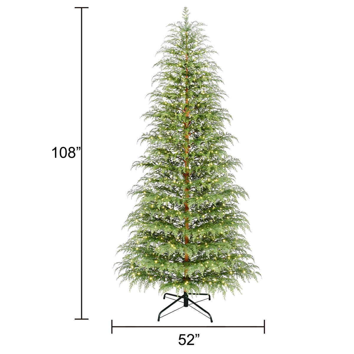 My Texas House 9' Pre-Lit Cypress Green Artificial Christmas Tree with 600 Warm White Twinkle LED - image 4 of 6