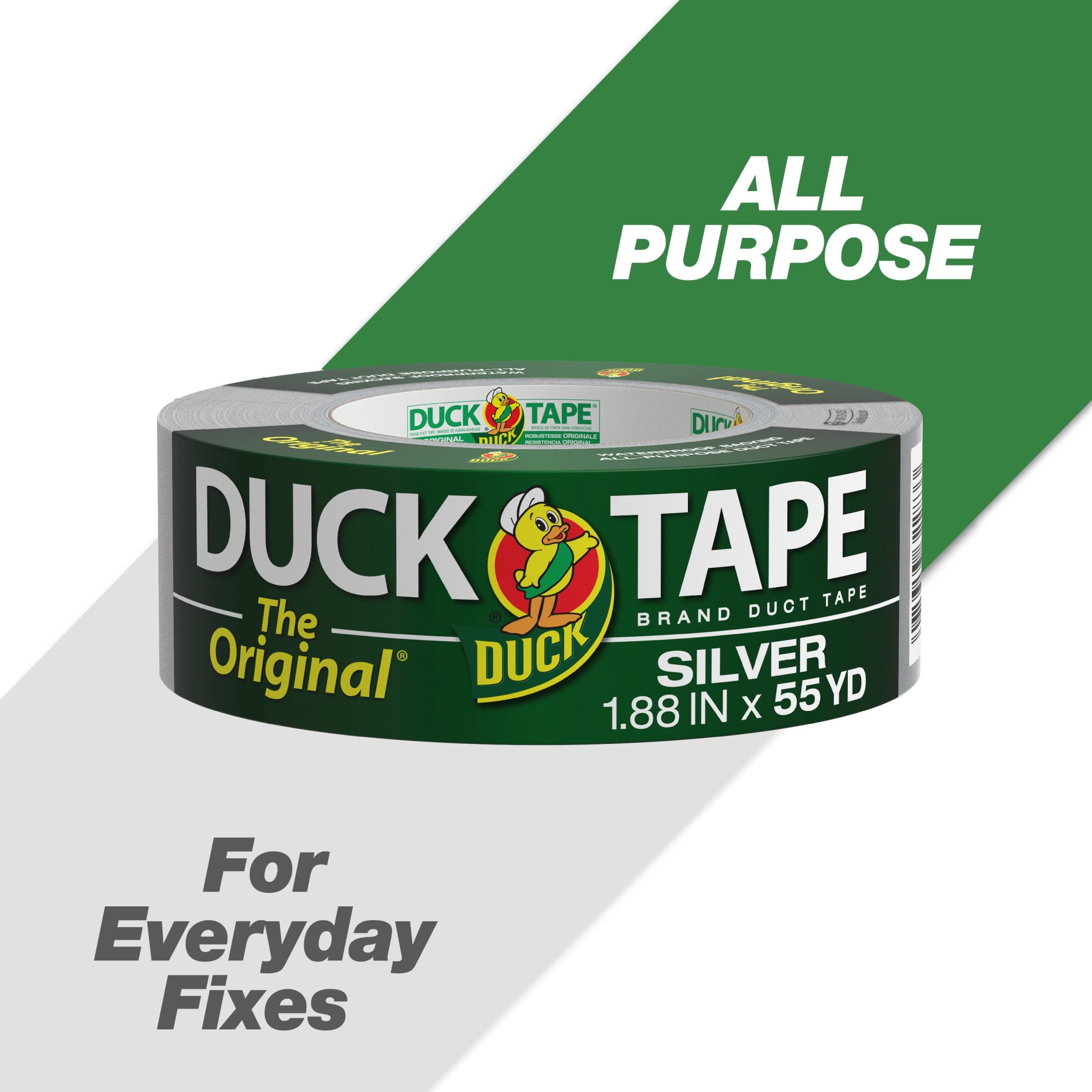 (2 pack) The Original Duck Tape Brand Duct Tape, 1.88 in. x 55 yd., Silver — home and garden product, view 2