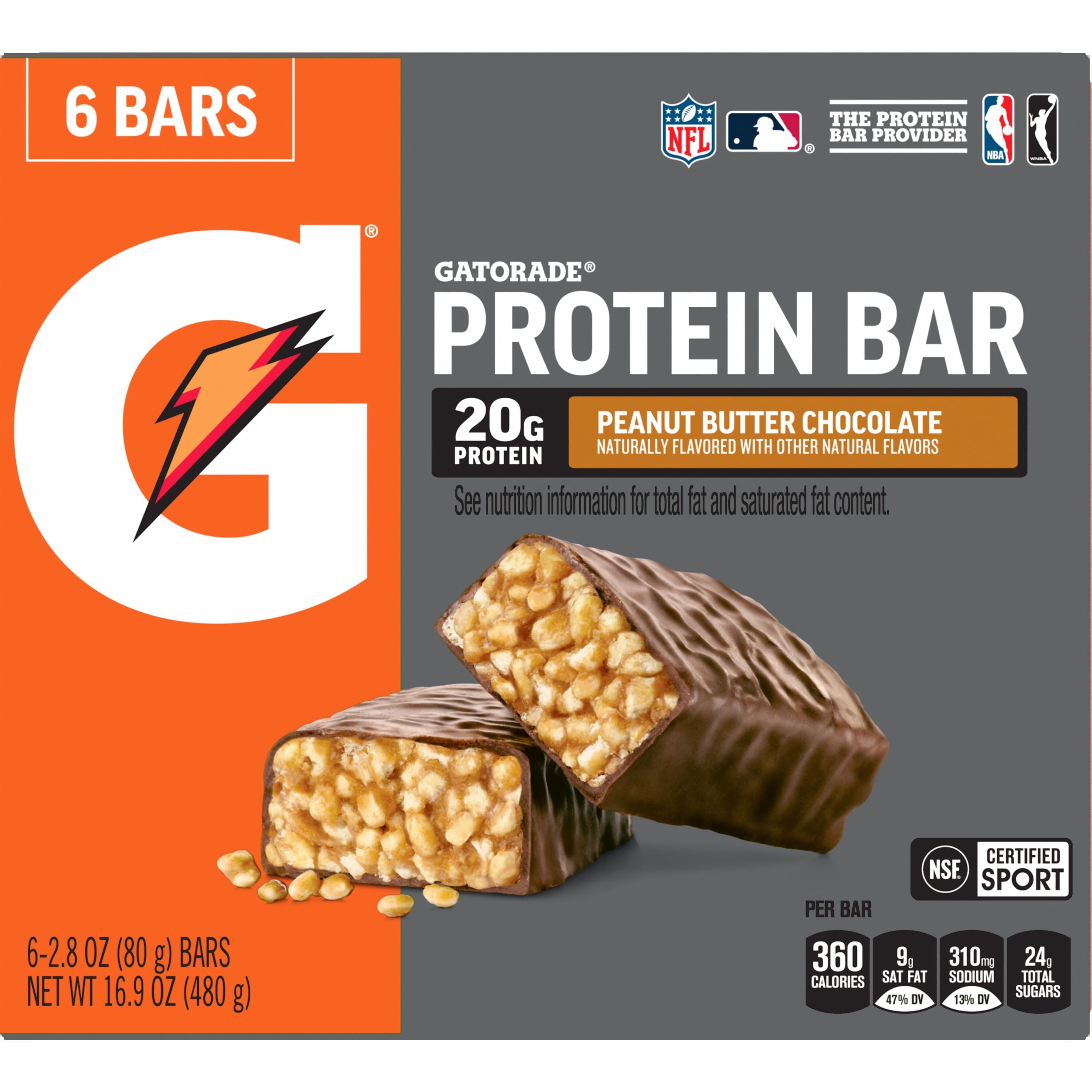 Gatorade Whey Protein Recover Bars, Peanut Butter Chocolate, 6 Ct — coffee and drinks product, view 2