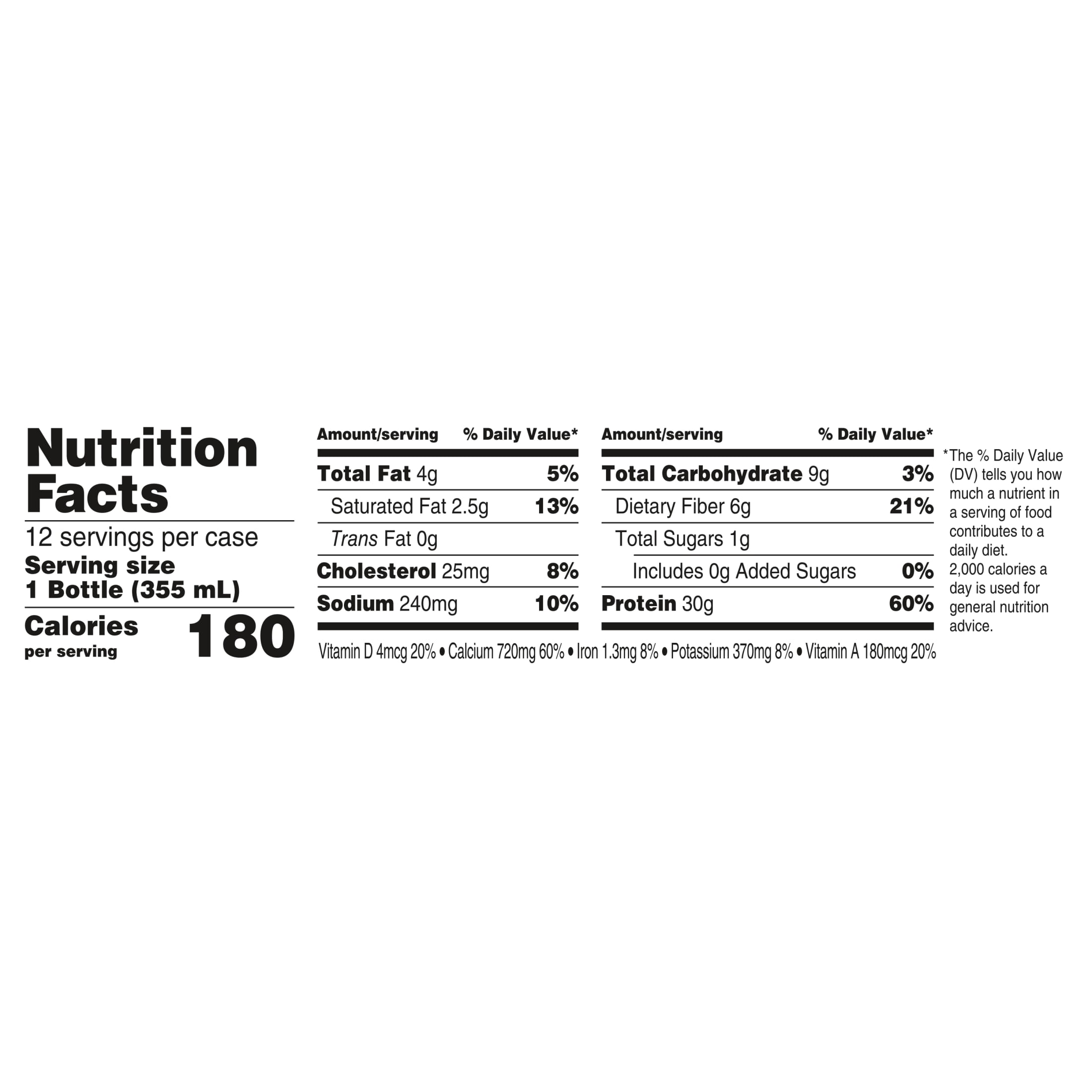 Oikos Protein Shake, Shelf Stable, Chocolate, 30g Protein, 12 fl oz, 12 Count Bottles — sports nutrition product, view 8
