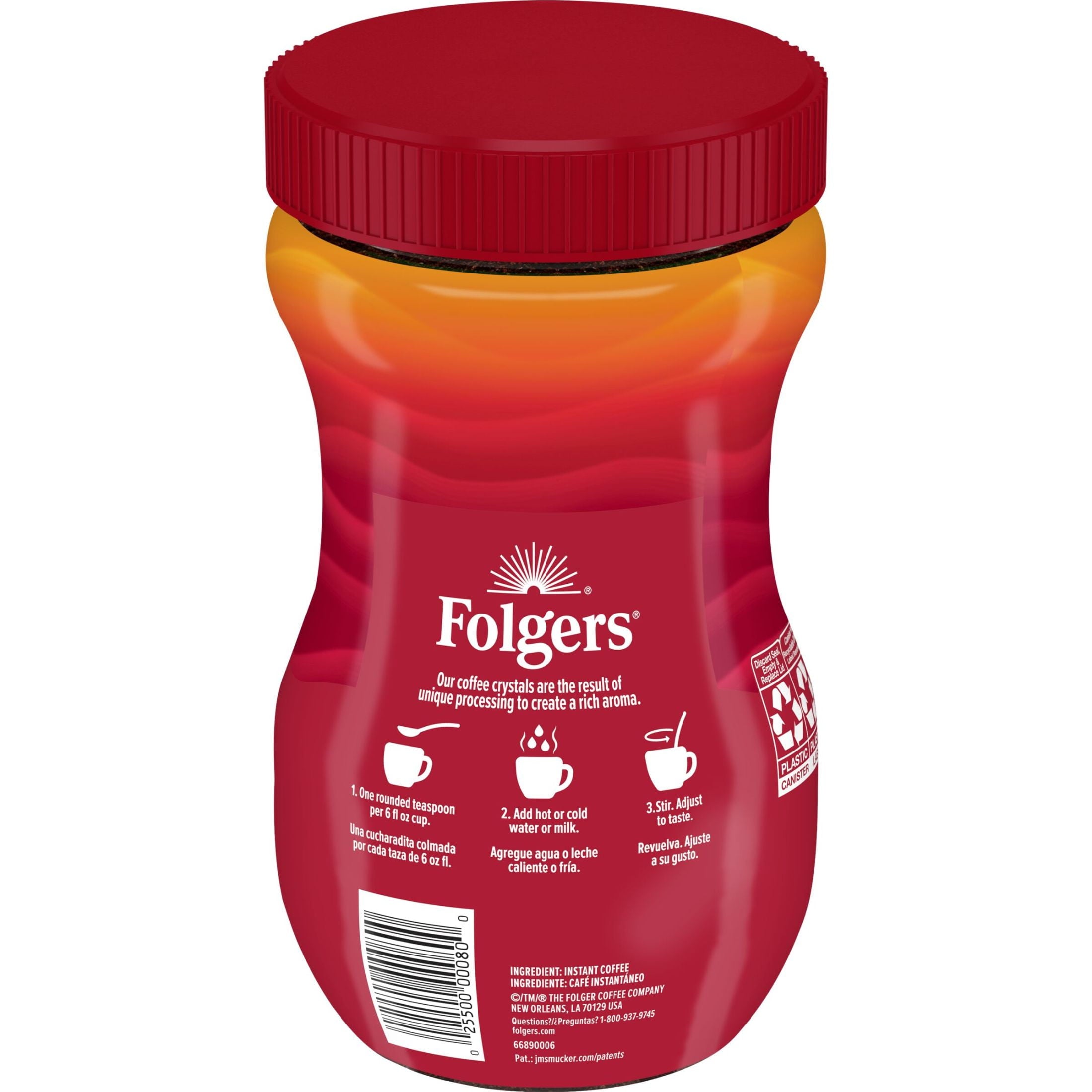 Folgers Classic Roast Instant Coffee, 12 oz Jar — coffee and drinks product, view 3