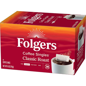 Folgers Coffee Singles Classic Roast Coffee Bags, 38 Count — coffee and drinks product, view 9