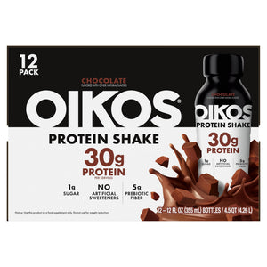Oikos Protein Shake, Shelf Stable, Chocolate, 30g Protein, 12 fl oz, 12 Count Bottles — sports nutrition product, view 11