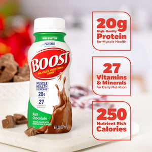 BOOST 20g High Protein Nutritional Drink Shakes, Rich Chocolate, 8 fl oz, 15 Pack — sports nutrition product, view 4