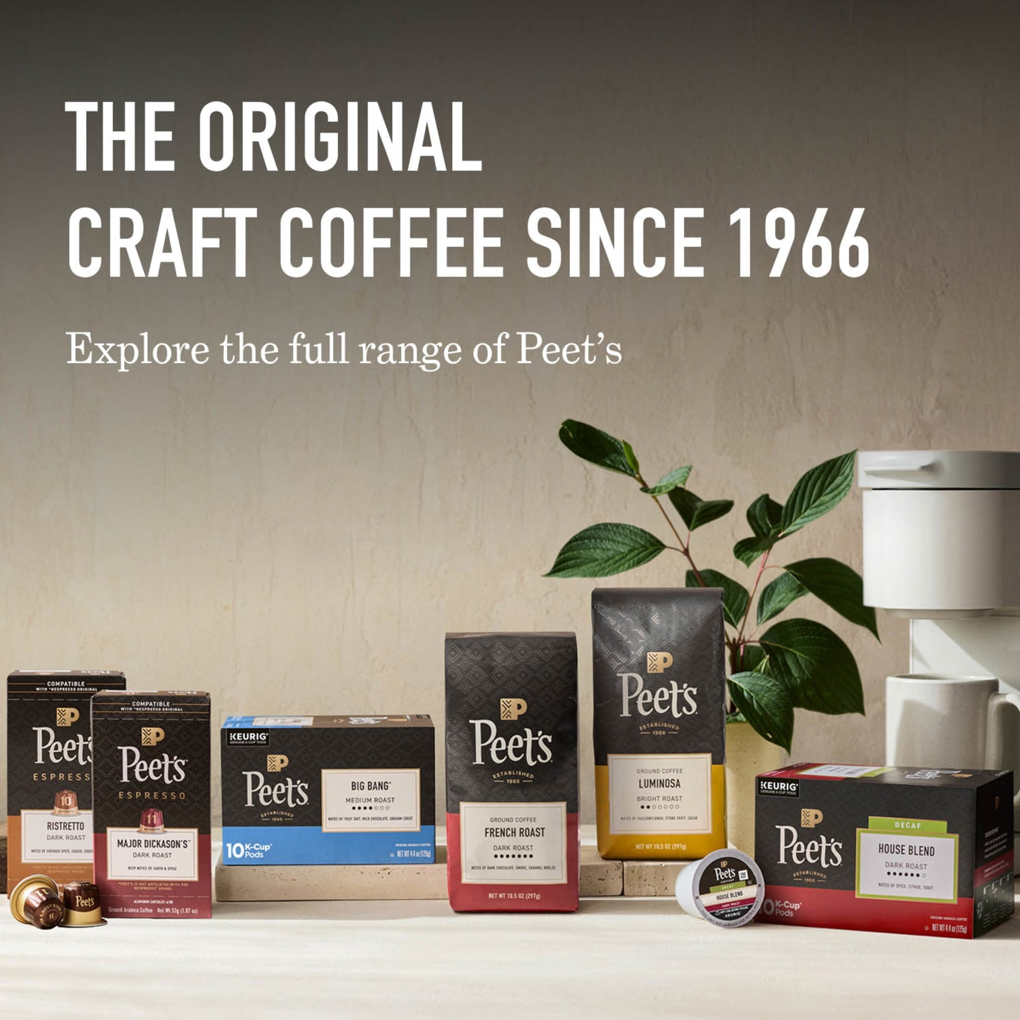 Peet's Coffee Decaf House Blend Premium Dark Roast Keurig K-Cup Coffee Pods, 22 Count — coffee and drinks product, view 10