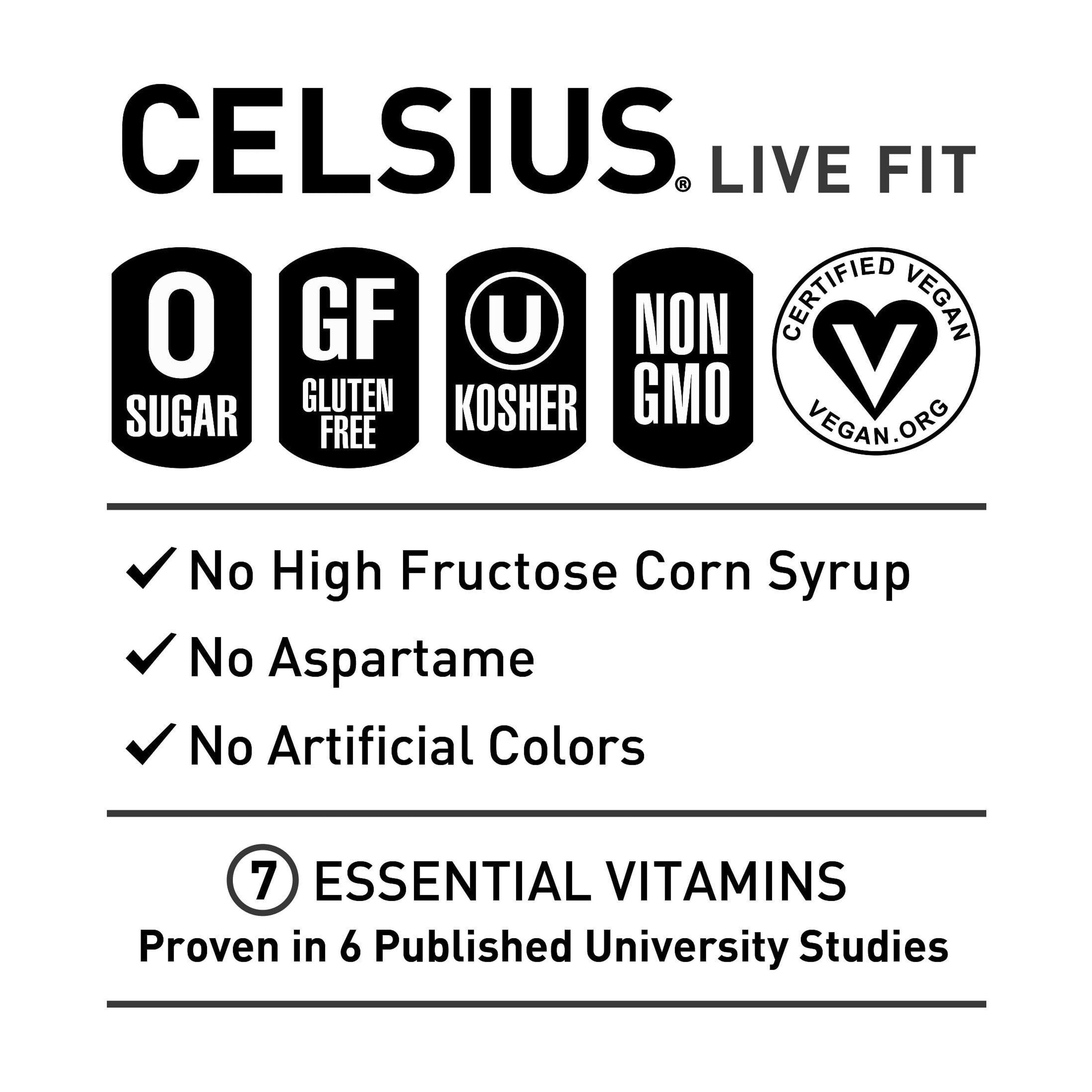 CELSIUS Fizz Free Peach Mango Green Tea, Functional Energy Drink 12 fl oz (Pack of 12) — coffee and drinks product, view 5
