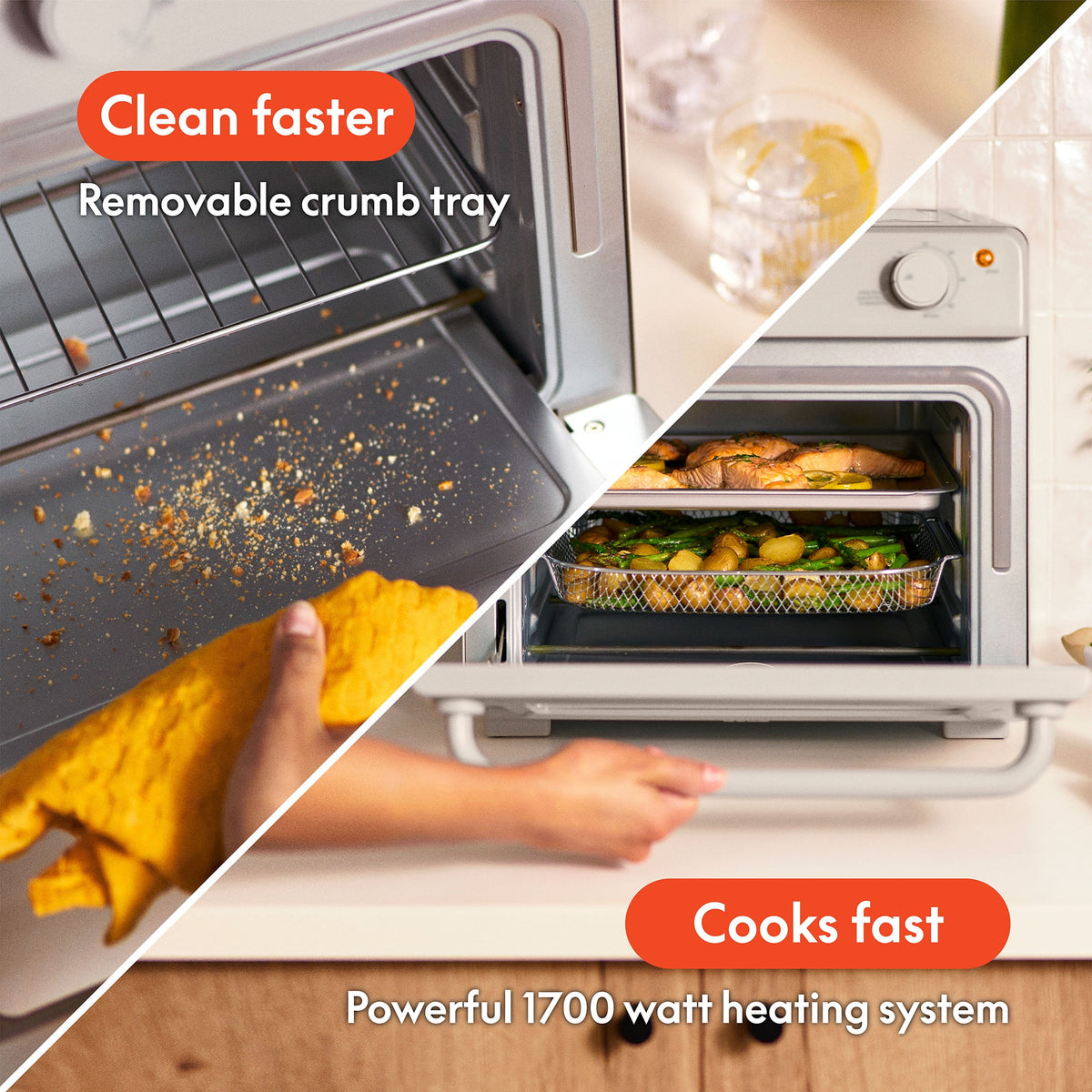 bella 6-Slice Air Fry Toaster Oven with 7 Preset Cooking Options and EverGood™ Nonstick Coated Trays - image 4 of 6