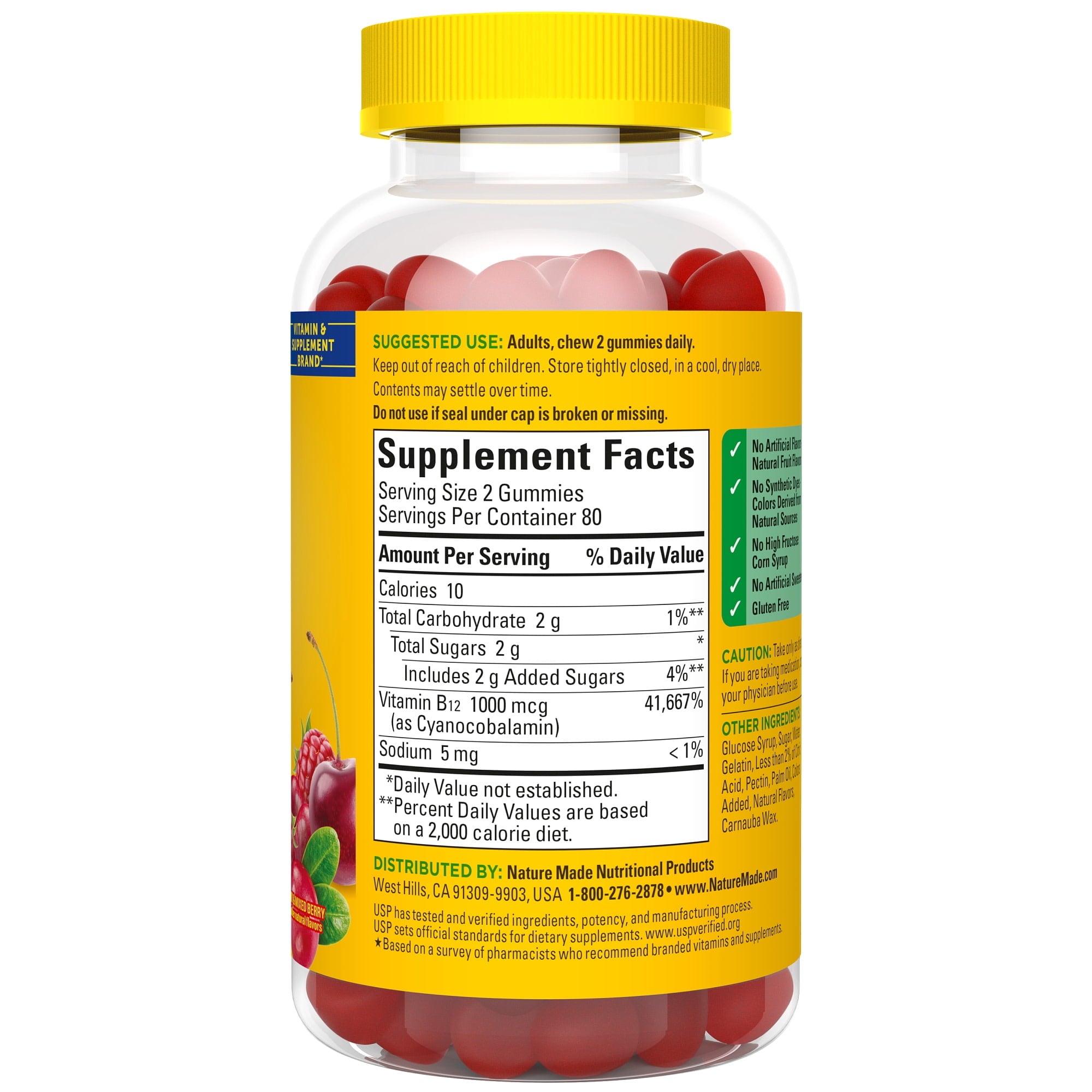 Nature Made Energy Vitamin B12 1000 mcg per Serving Gummies, Energy Metabolism Support, 160 Count — supplement pack, view 10