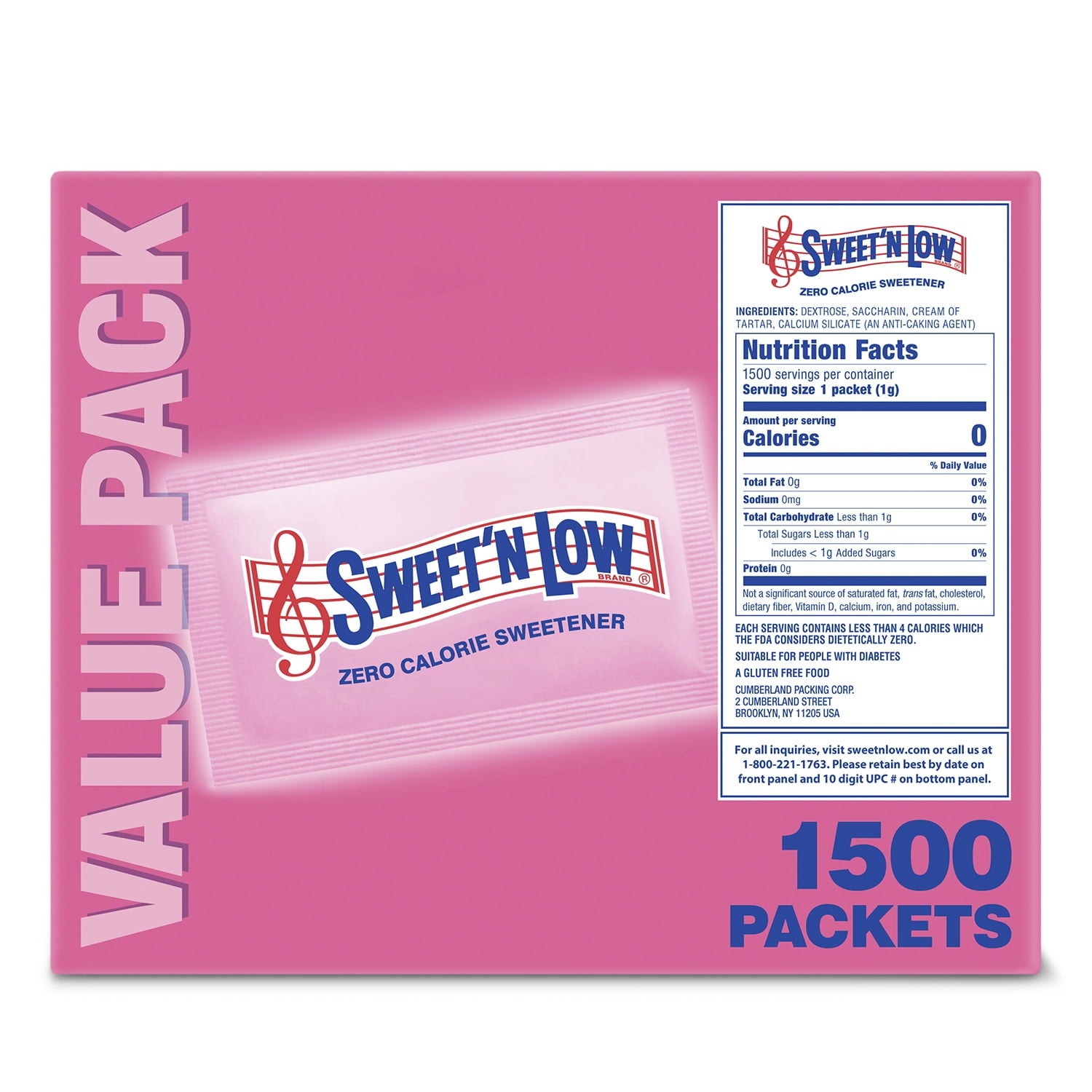 Sweet'N Low Zero Calorie Sweetener, Sugar Substitute Packets, 53 oz, 1500 Count — grocery product, view 6