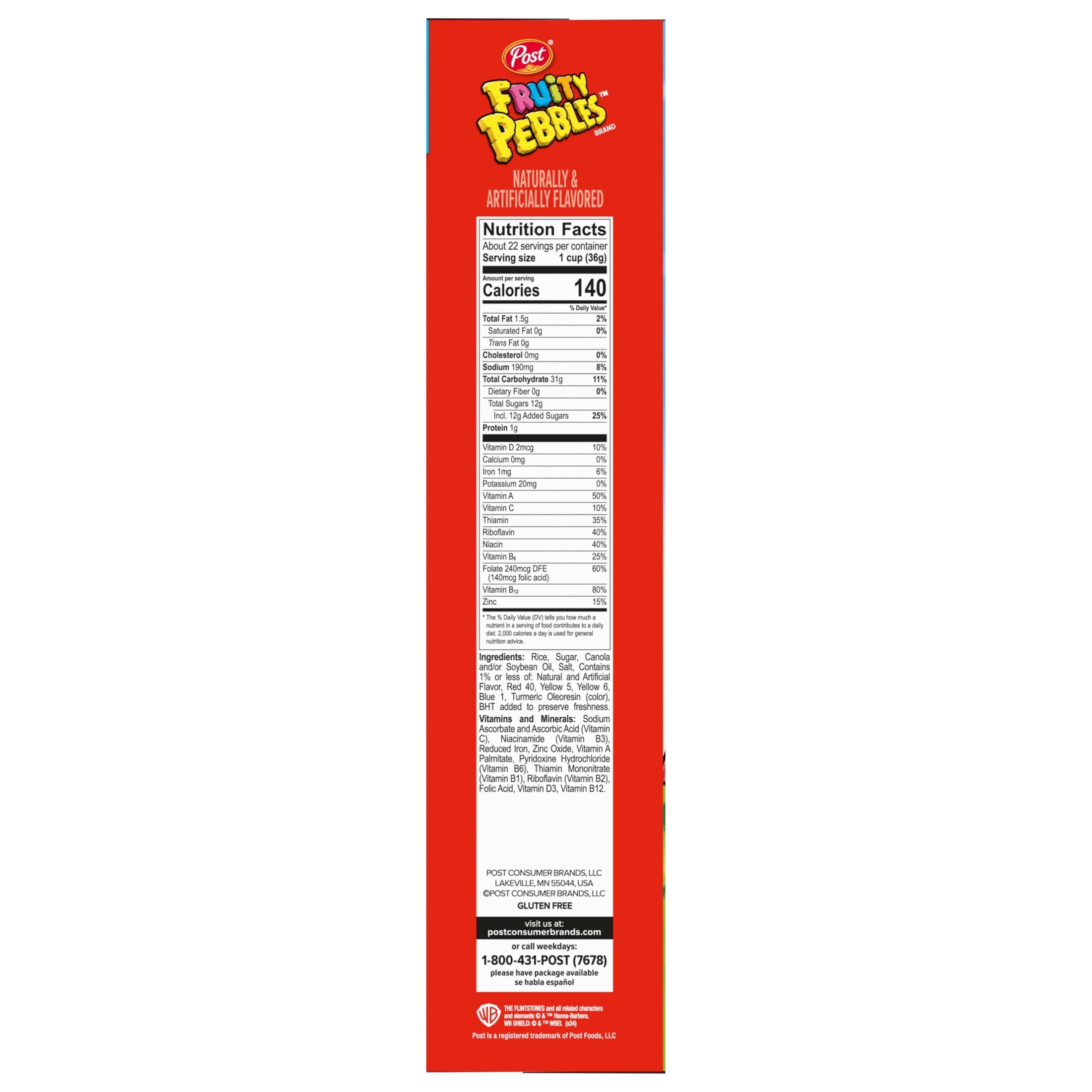Post Fruity PEBBLES Breakfast Cereal, Gluten Free, Crunchy, Mega Size, 27.5 oz — grocery product, view 4