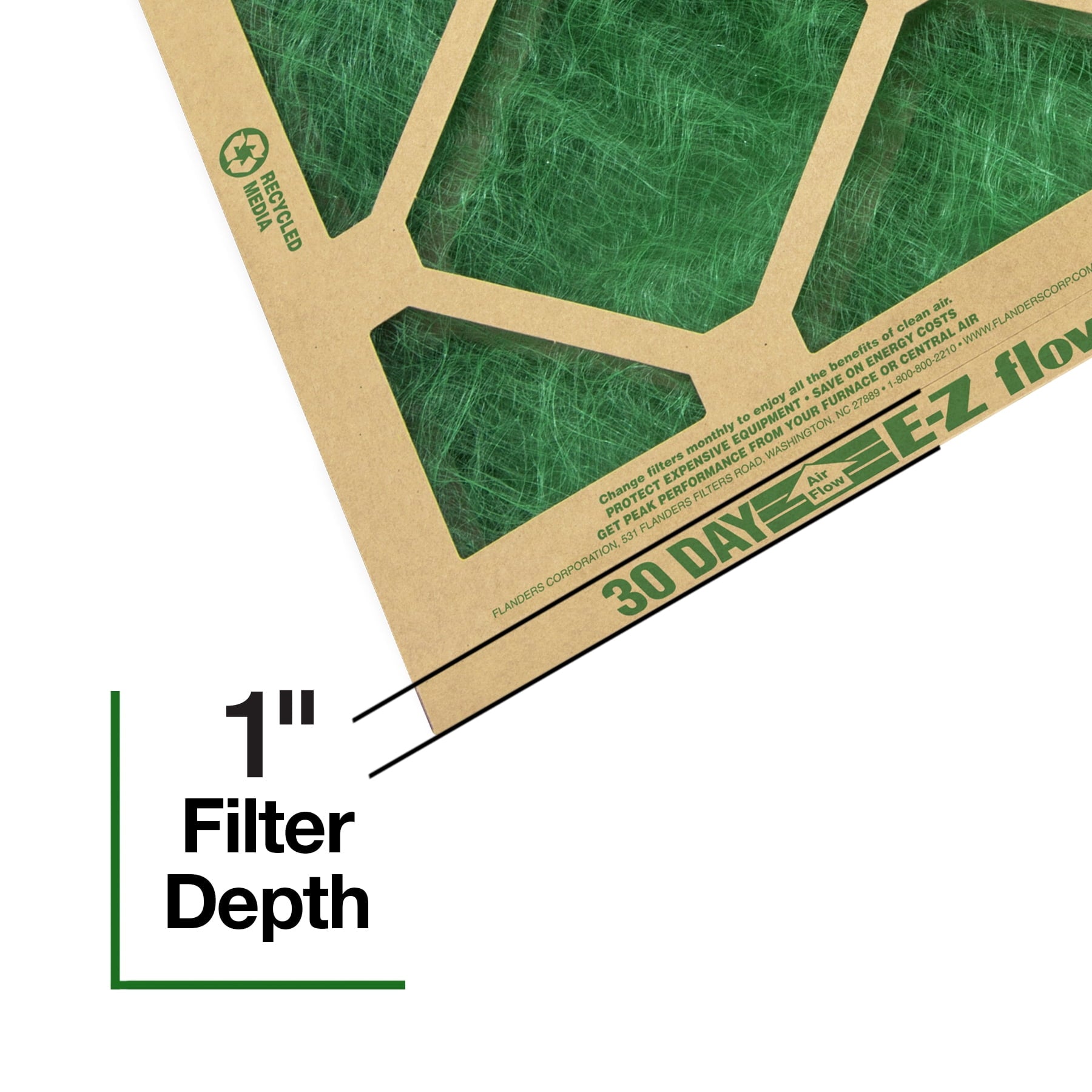 EzFlow AAF Flanders 20" x 25" x 1" Nested Glass MERV 1 Air Filter (4 Filters) — automotive product, view 3
