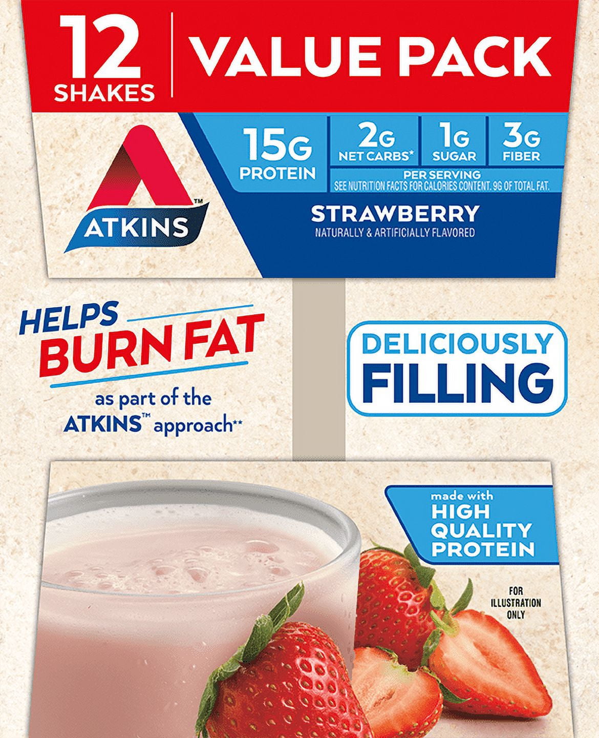 Atkins Protein Shake, Strawberry, Keto Friendly, 15g of Protein, 12 Ct (Ready to Drink) — sports nutrition product, view 9