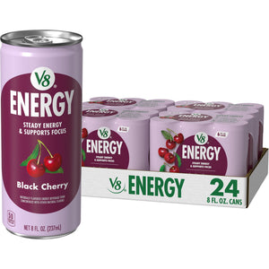 V8 Juice (4 pack) V8 Energy Black Cherry Energy Drink, 8 fl oz Can, 24 Pack — coffee and drinks product
