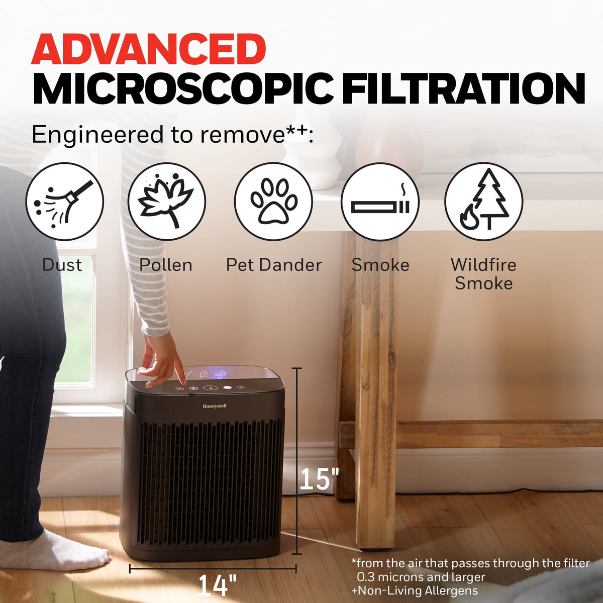 Honeywell 900 Sq ft HEPA Air Purifier for Home - image 2 of 6