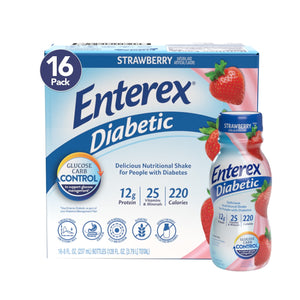 Enterex Diabetic Nutritional Meal Replacement Shake,for People with Diabetes,Strawberry,8 — sports nutrition product, view 2