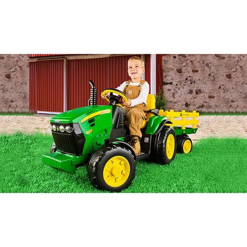 12 V Peg Perego John Deere Ground Force Extra-Large 12 Volt Ride-On Tractor with Trailer & FM Radio - image 3 of 6