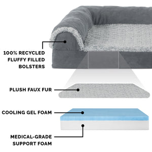 FurHaven Faux Fur & Suede Cooling Gel-Top Deluxe Chaise Bed - image 2 of 6