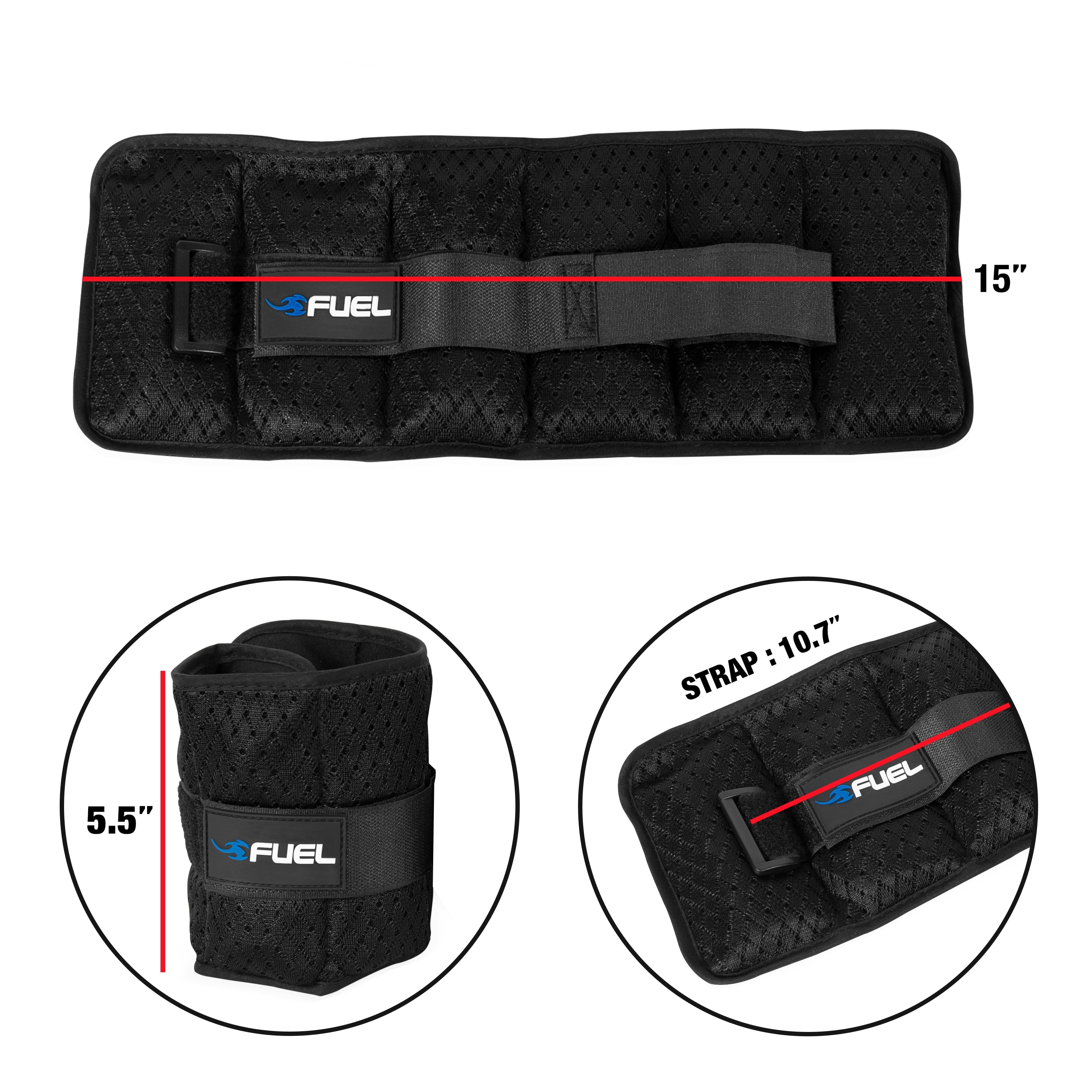CAP Fuel Pureformance Unisex Adjustable Wrist/Ankle Weights, 2.5-Pound Pair (5lb Total — automotive product, view 7