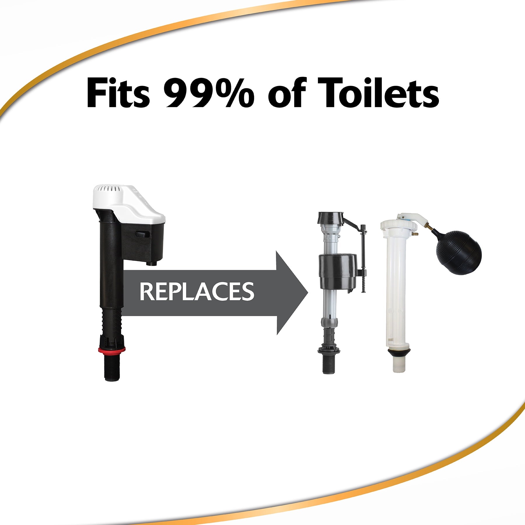 Korky QuietFILL Universal Toilet Fill Valve - Easy Installation, Adjustable — home and garden product, view 5