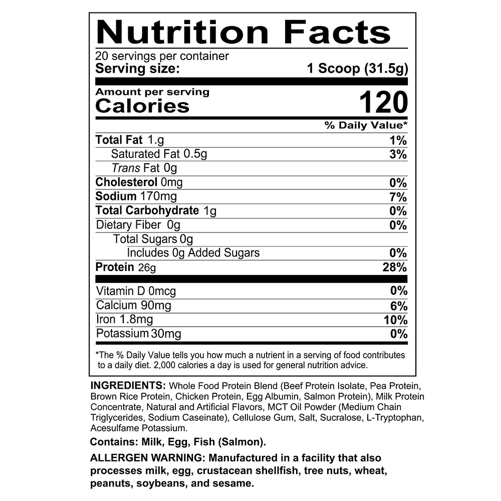 REDCON1 MRE Lite Whole Food Protein Powder, Vanilla Milkshake — sports nutrition product, view 2