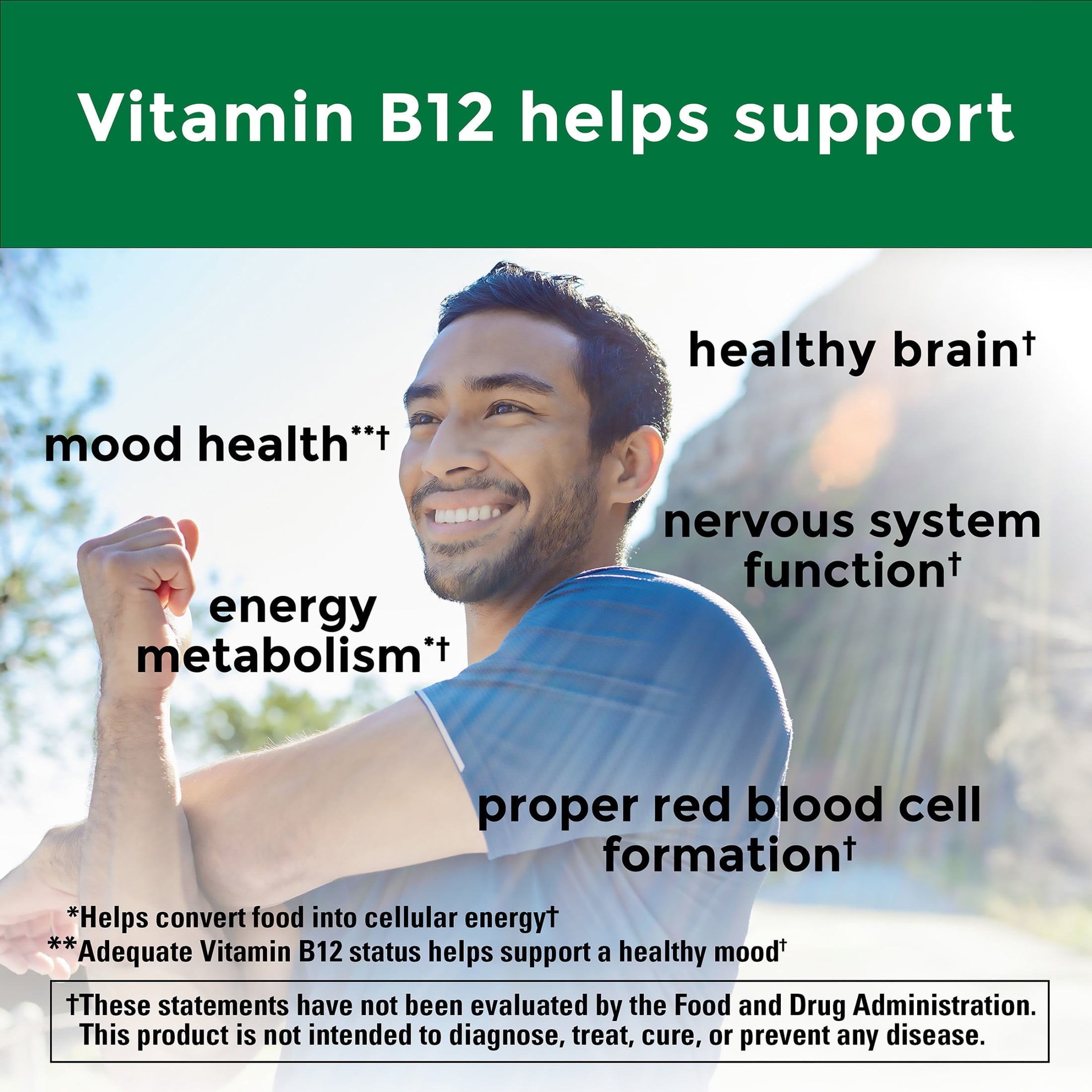 Nature Made Vitamin B12 Sublingual 1000 mcg Sugar Free Fast Dissolve Tablets, 60 Count — supplement pack, view 4