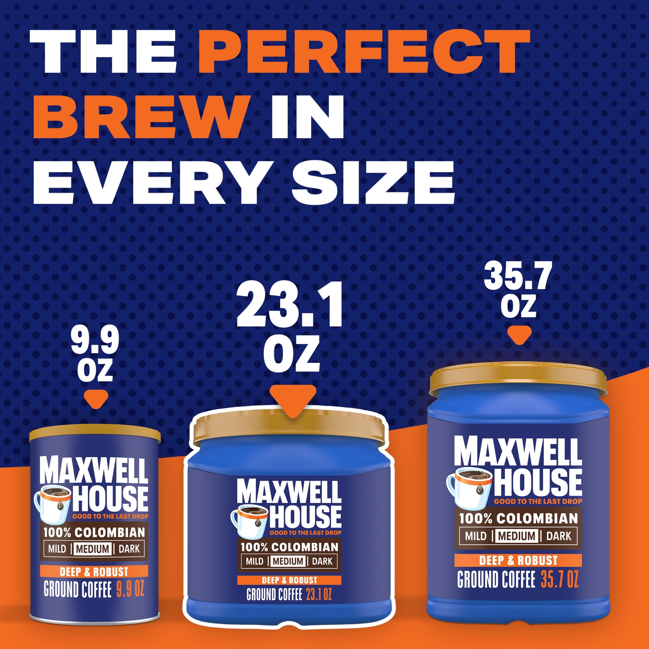 Maxwell House 100% Colombian Ground Coffee, 23.1 oz Canister — coffee and drinks product, view 5