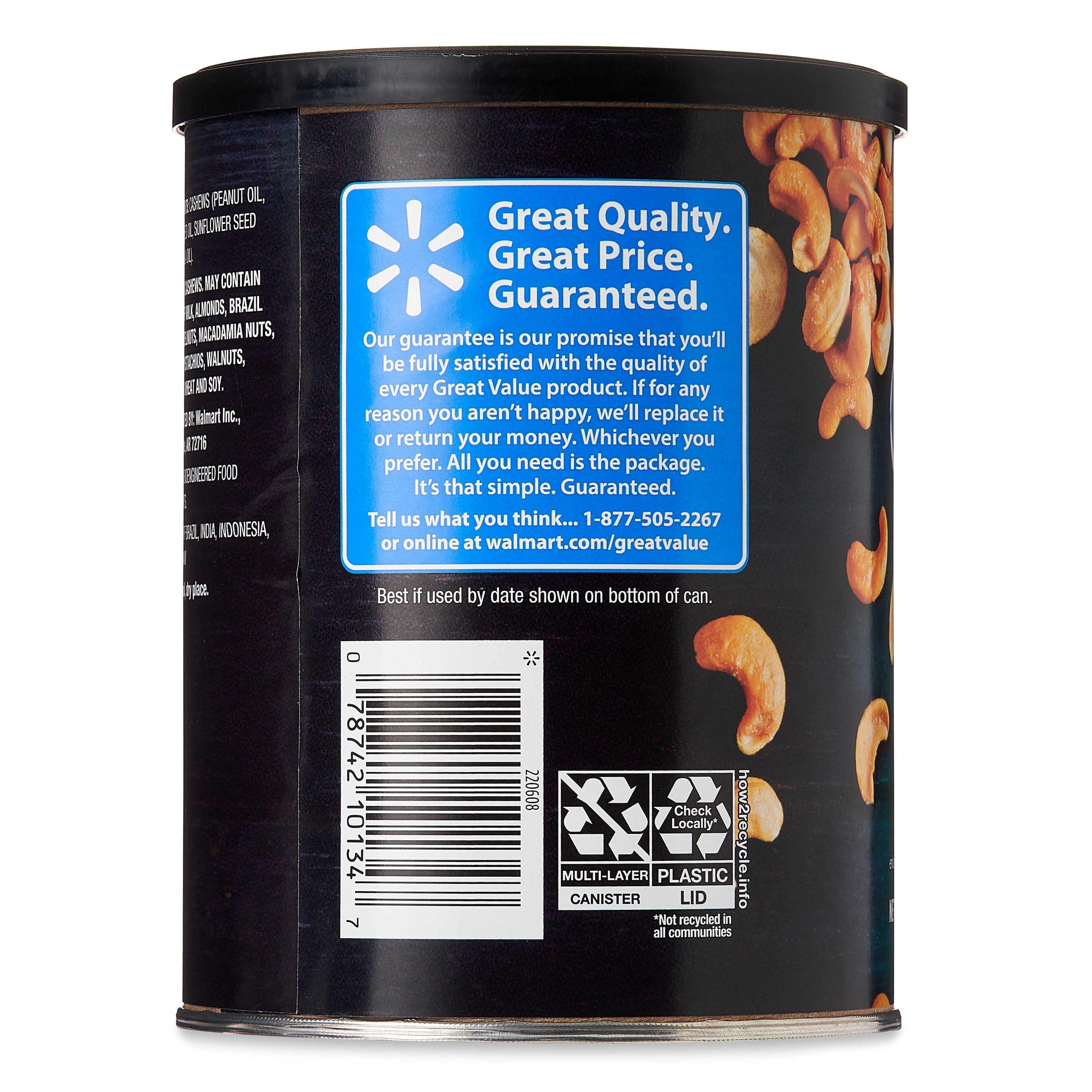 Great Value Deluxe Whole Cashews, Unsalted, 16 oz — grocery product, view 5