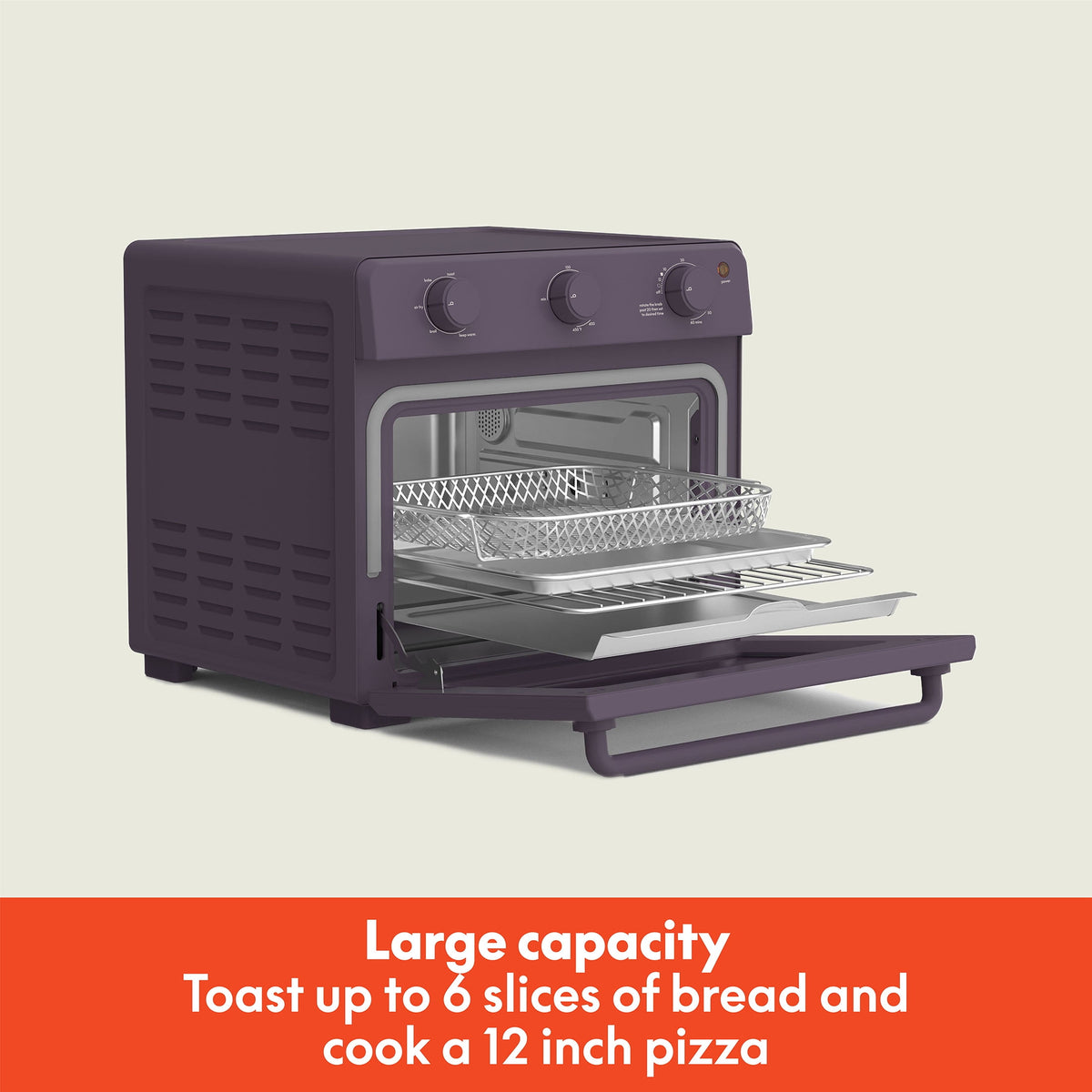 bella 6-Slice Air Fry Toaster Oven with 7 Preset Cooking Options and EverGood™ Nonstick Coated Trays - image 2 of 6