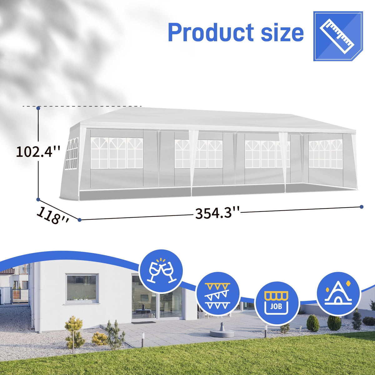 3 x 9M 7-Sided Iron PE Cloth Spiral Pipe Pergola - image 6 of 6