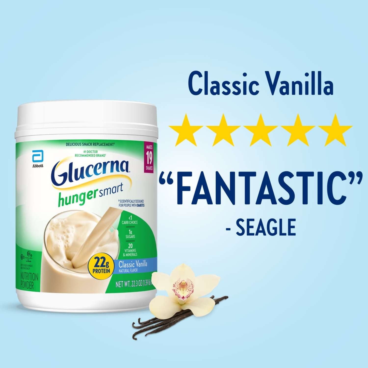 Glucerna Hunger Smart Diabetes Care Powder, Classic Vanilla, 22.3 Oz — sports nutrition product, view 9