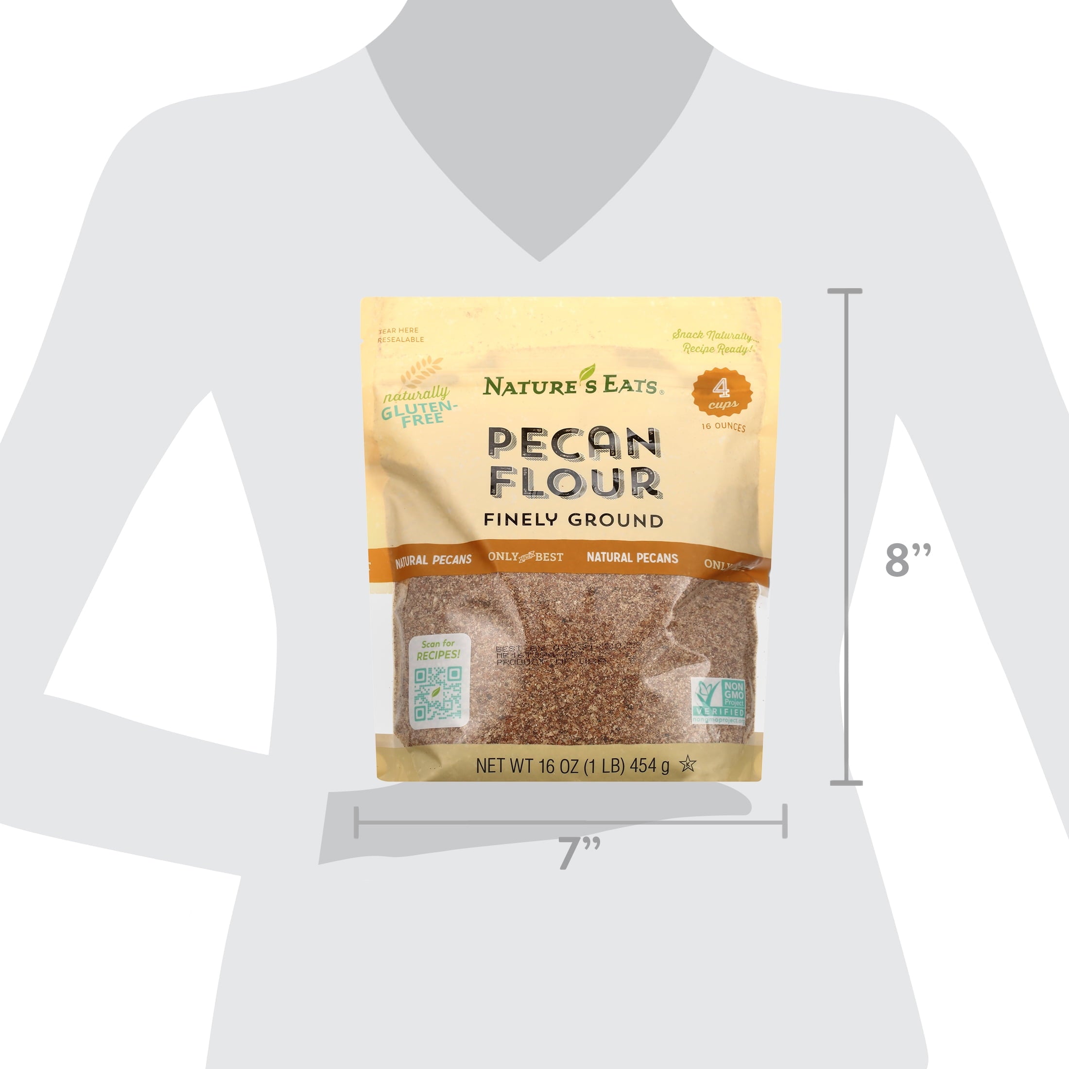 Nature’s Eats Finely Ground Pecan Flour - Gluten-Free, Keto & Paleo Friendly, Non-GMO, 16 oz — supplement pack, view 6