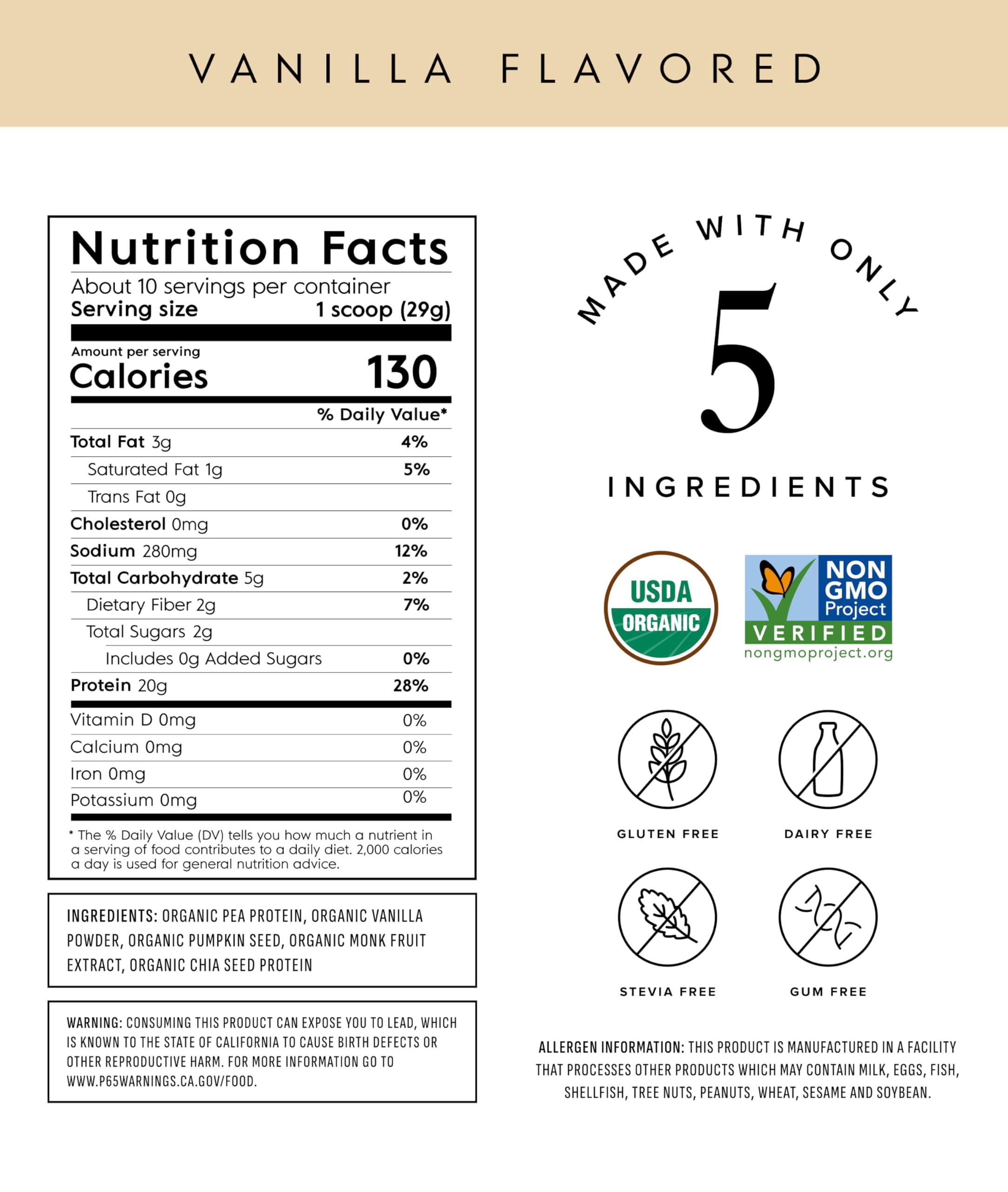 Truvani Vegan Pea Protein Powder | Vanilla | 20g Organic Plant Based Protein | 10 — sports nutrition product, view 2