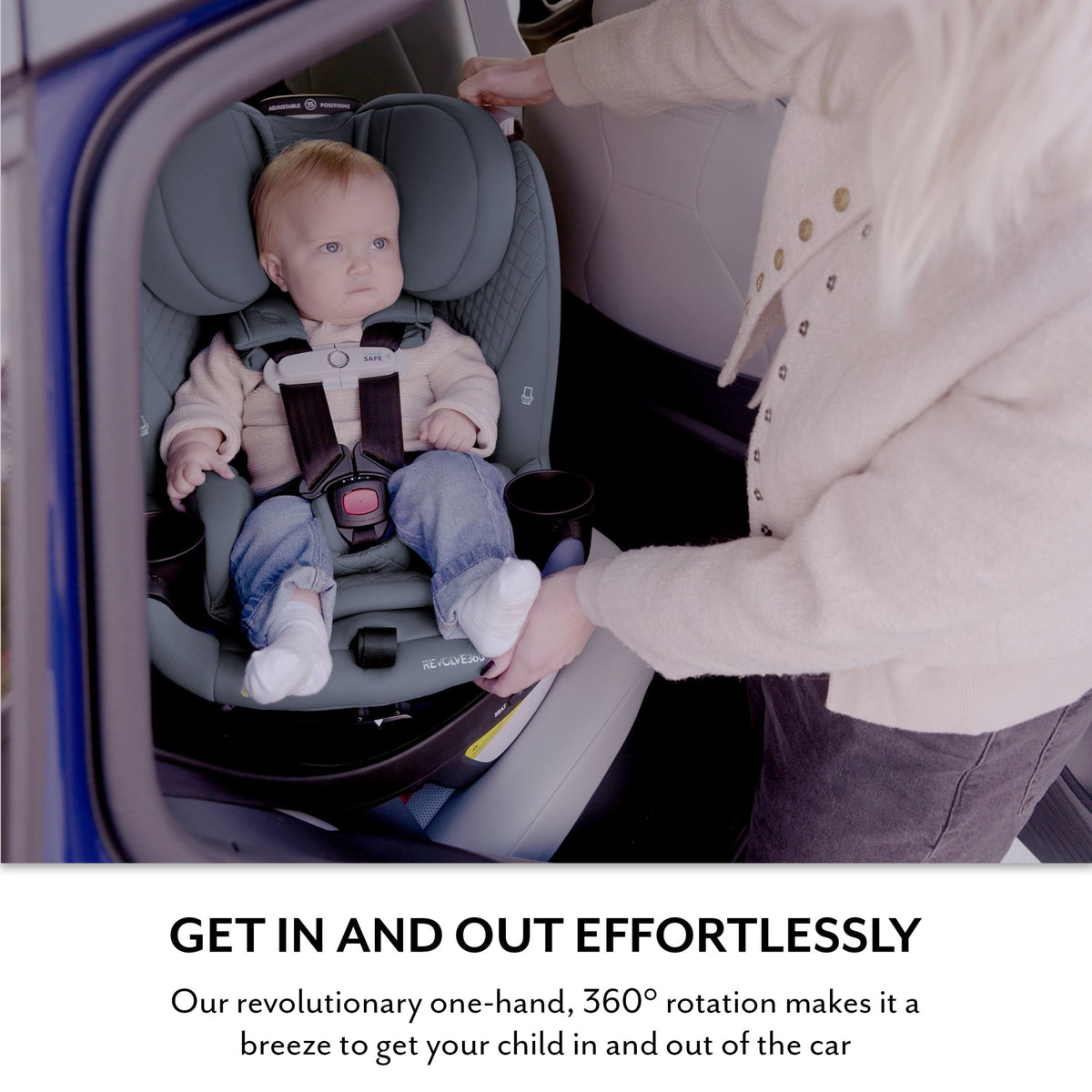 Evenflo Revolve360 Slim 2-in-1 Rotating Car Seat with Green & Gentle Fabric (Quartz) - image 3 of 6